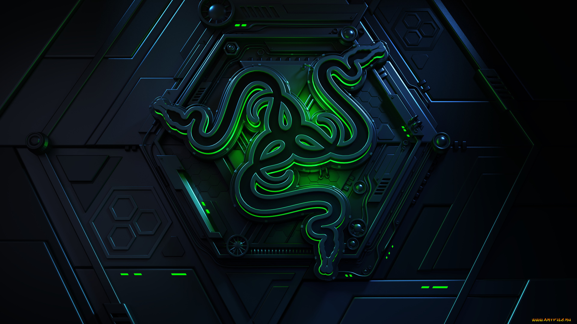 компьютеры, razer, фон, логотип