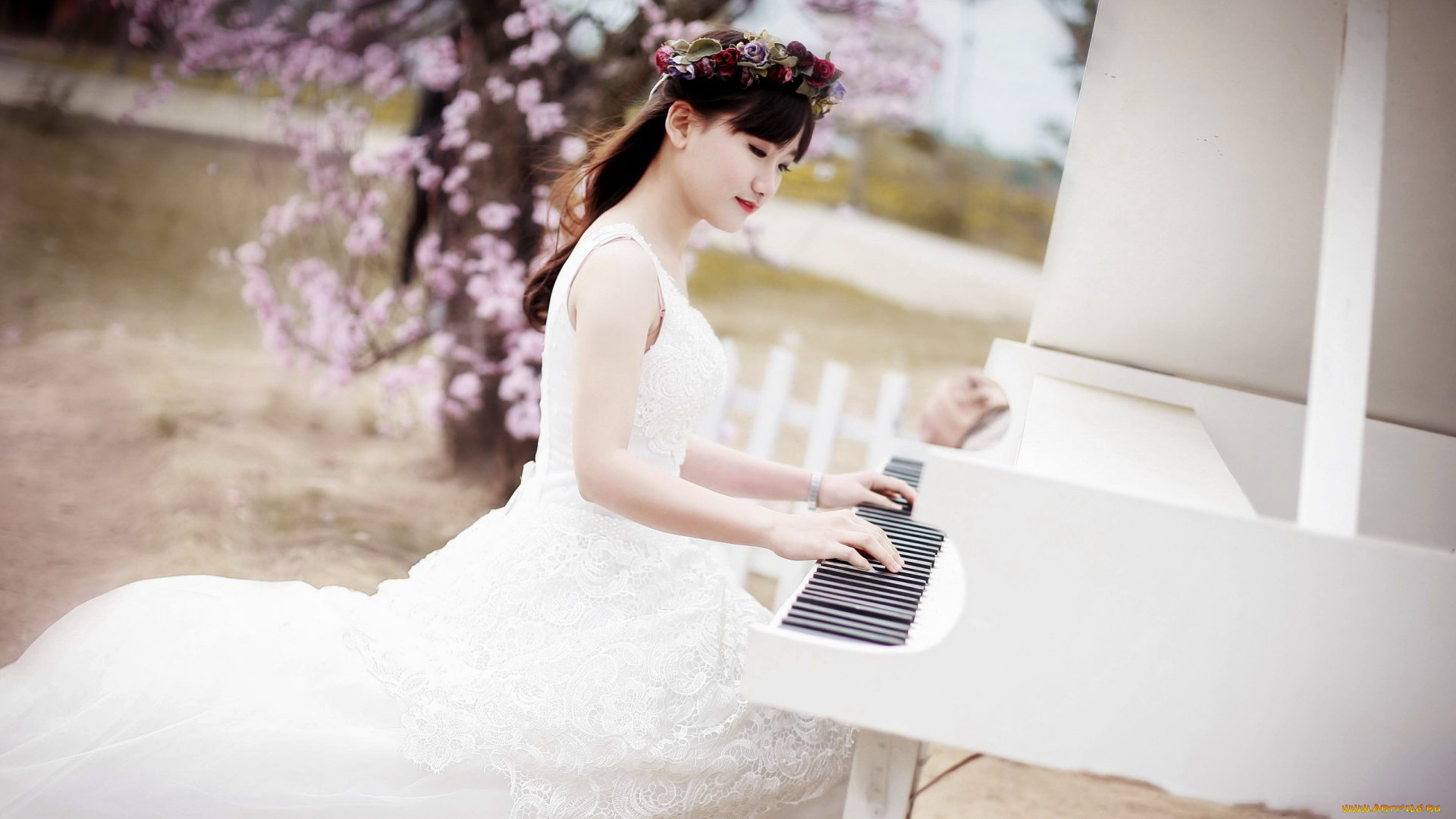 музыка, -другое, азиатка, рояль, девушка