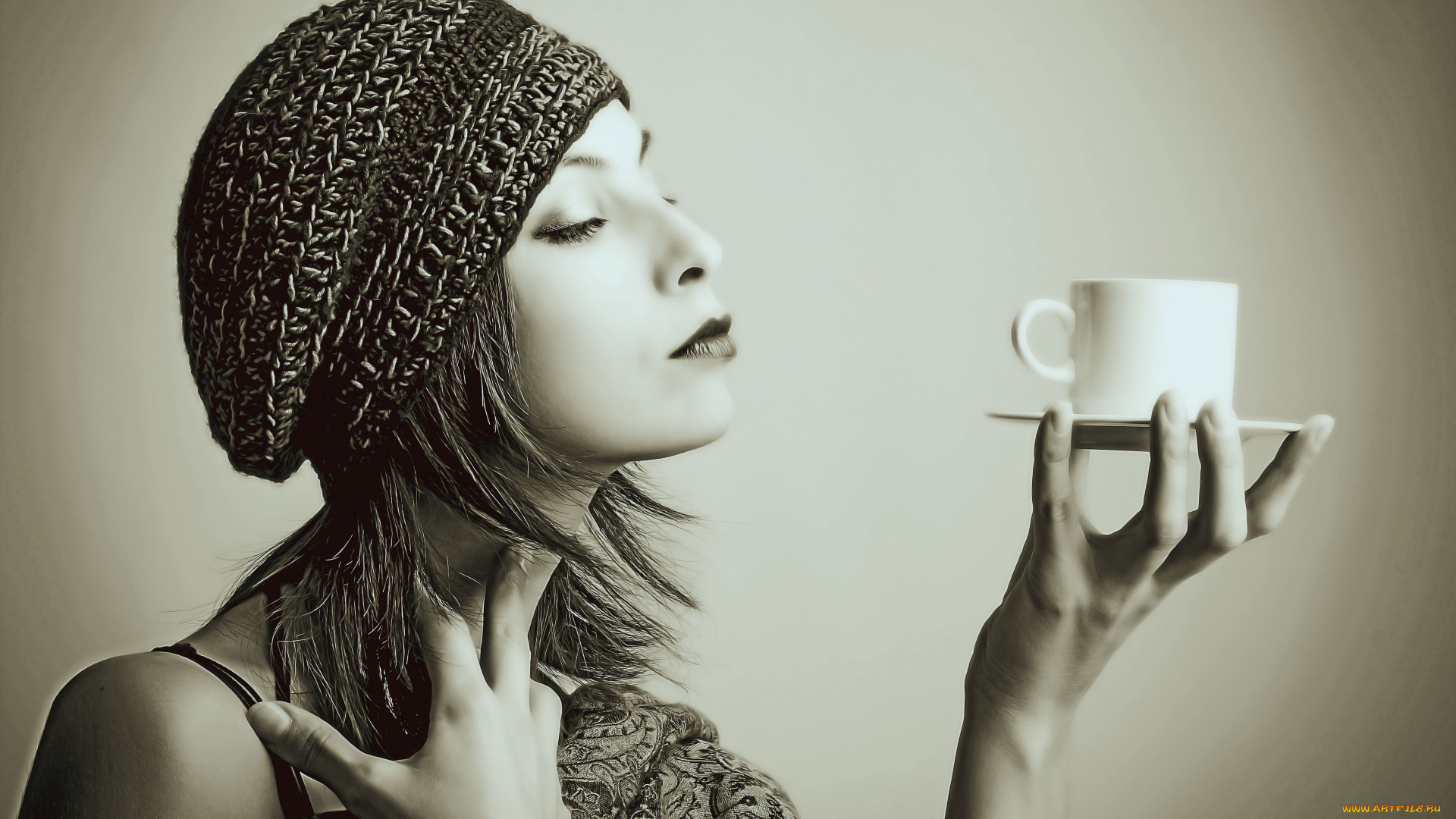 календари, компьютерный, дизайн, посуда, кружка, чашка, лицо, профиль, шапка, женщина, calendar