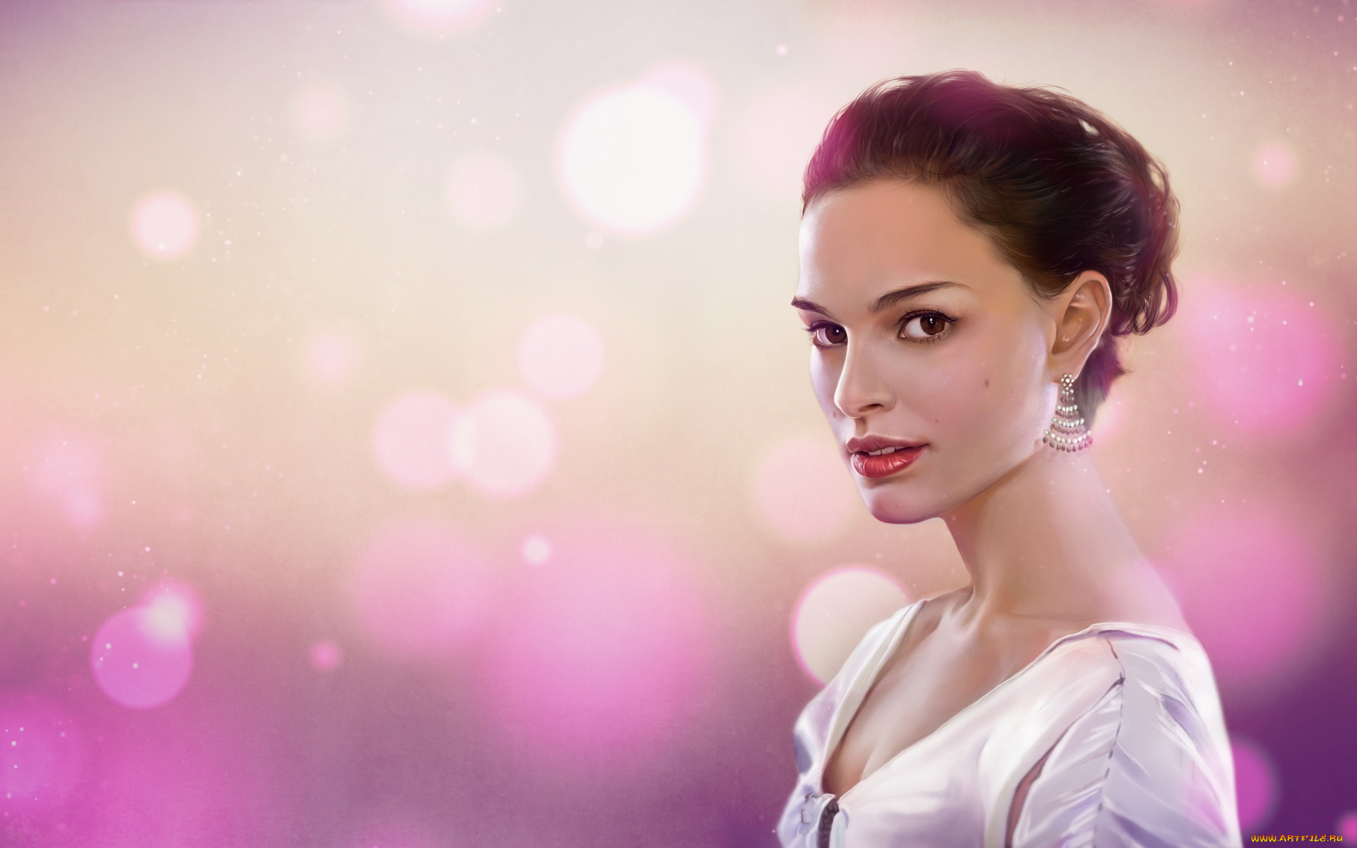 рисованное, люди, natalie, portman, девушка, актриса, портрет