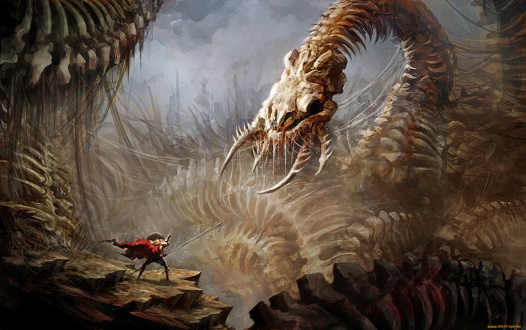 фэнтези, существа, существо, фон, бой