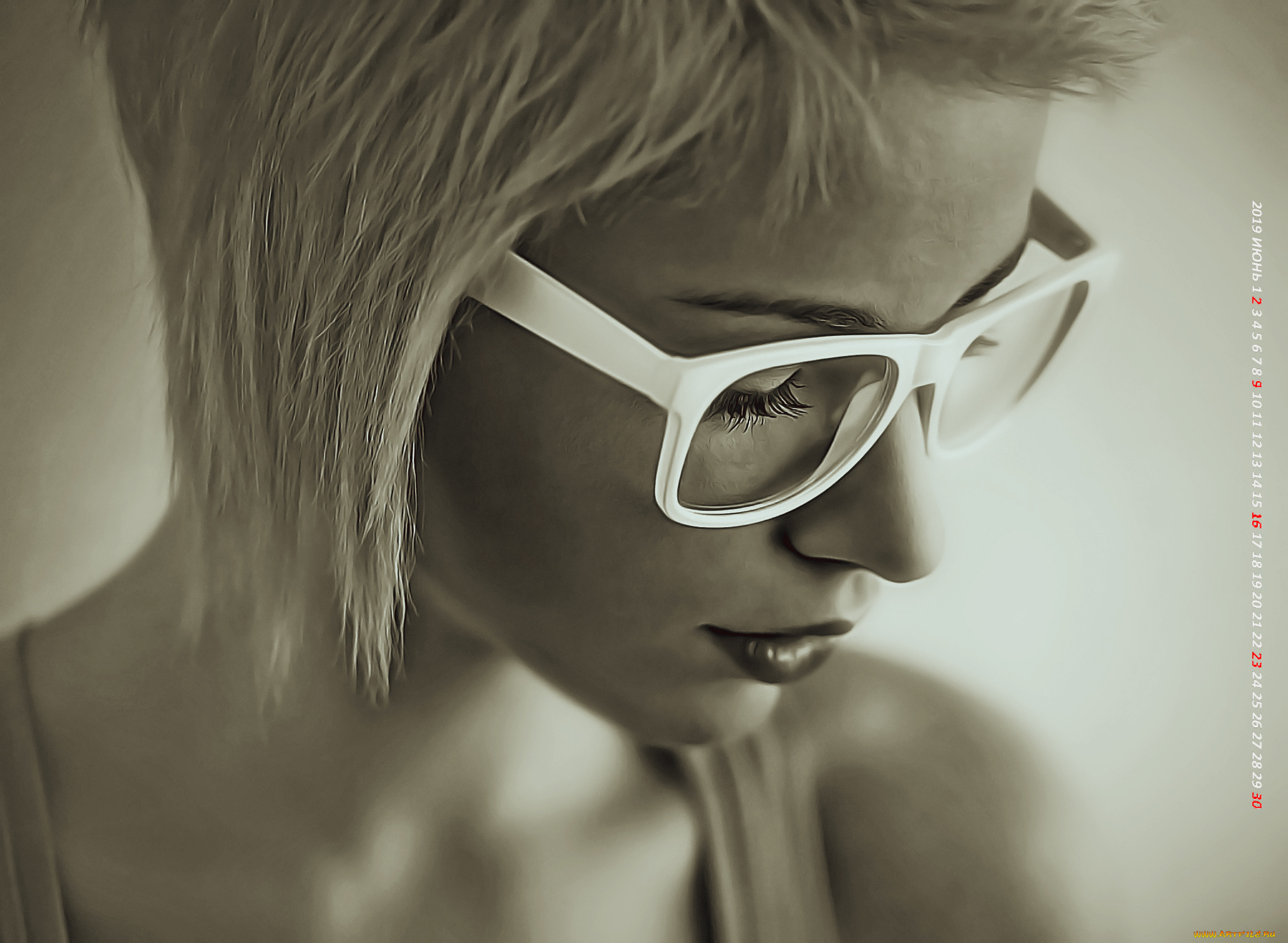 календари, компьютерный, дизайн, очки, лицо, девушка