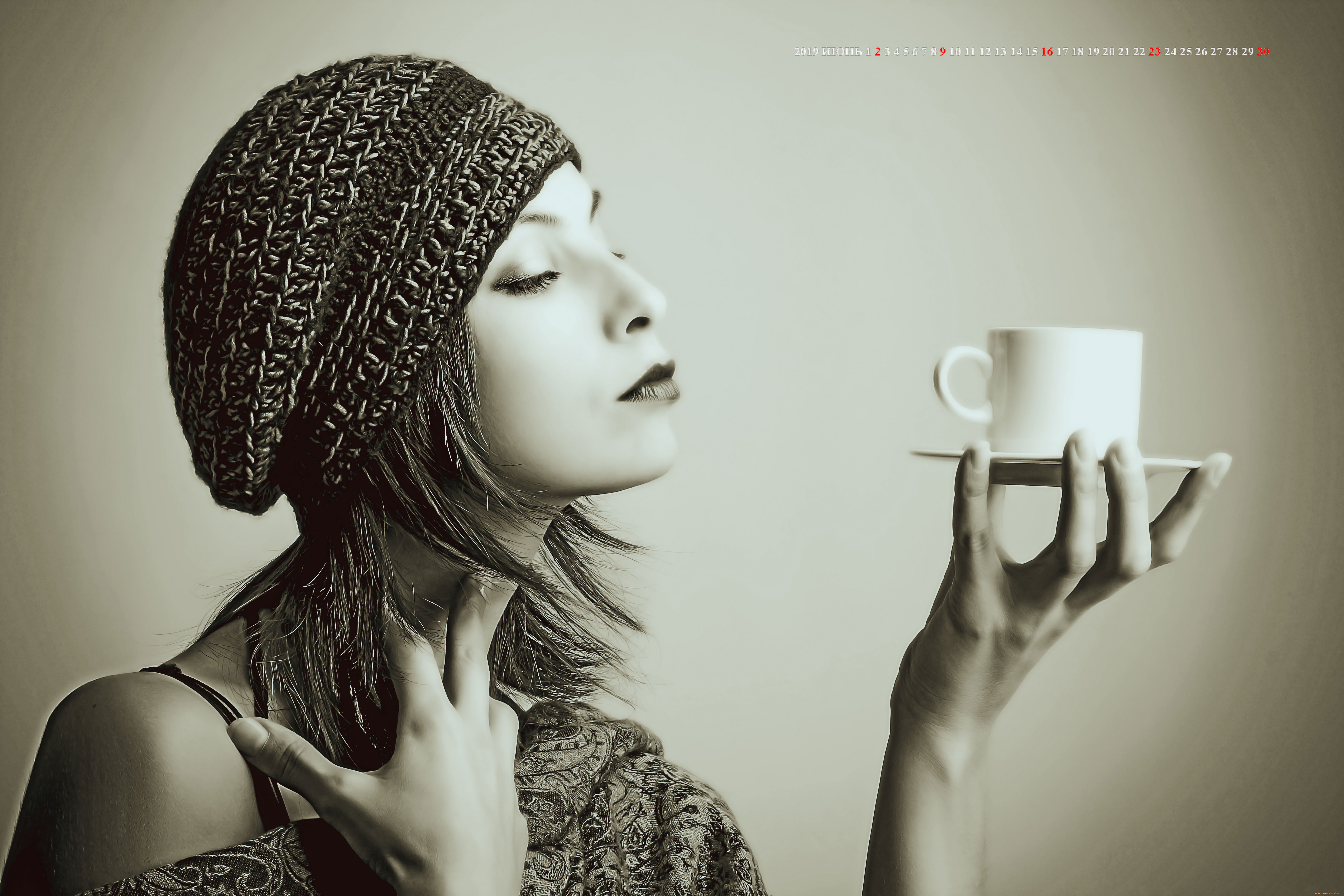 календари, компьютерный, дизайн, посуда, кружка, чашка, лицо, профиль, шапка, женщина, calendar