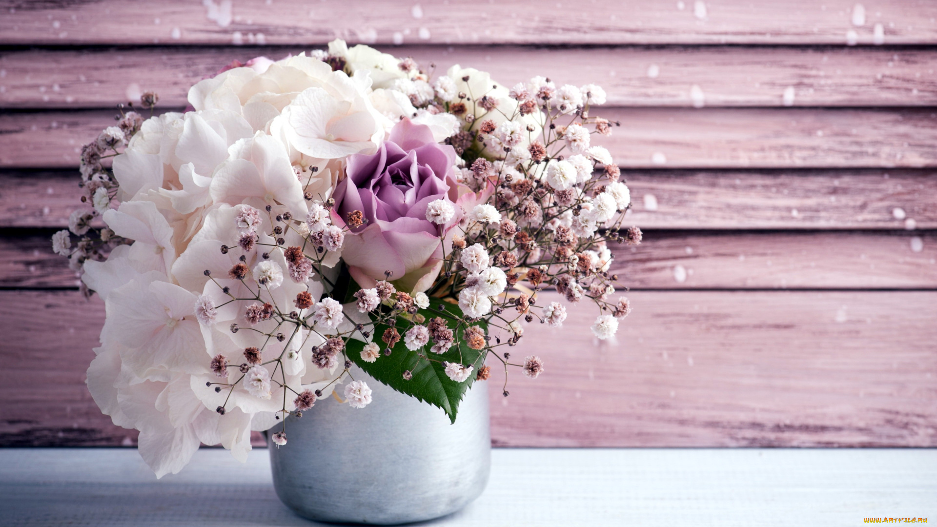 цветы, букеты, , композиции, гортензия, роза