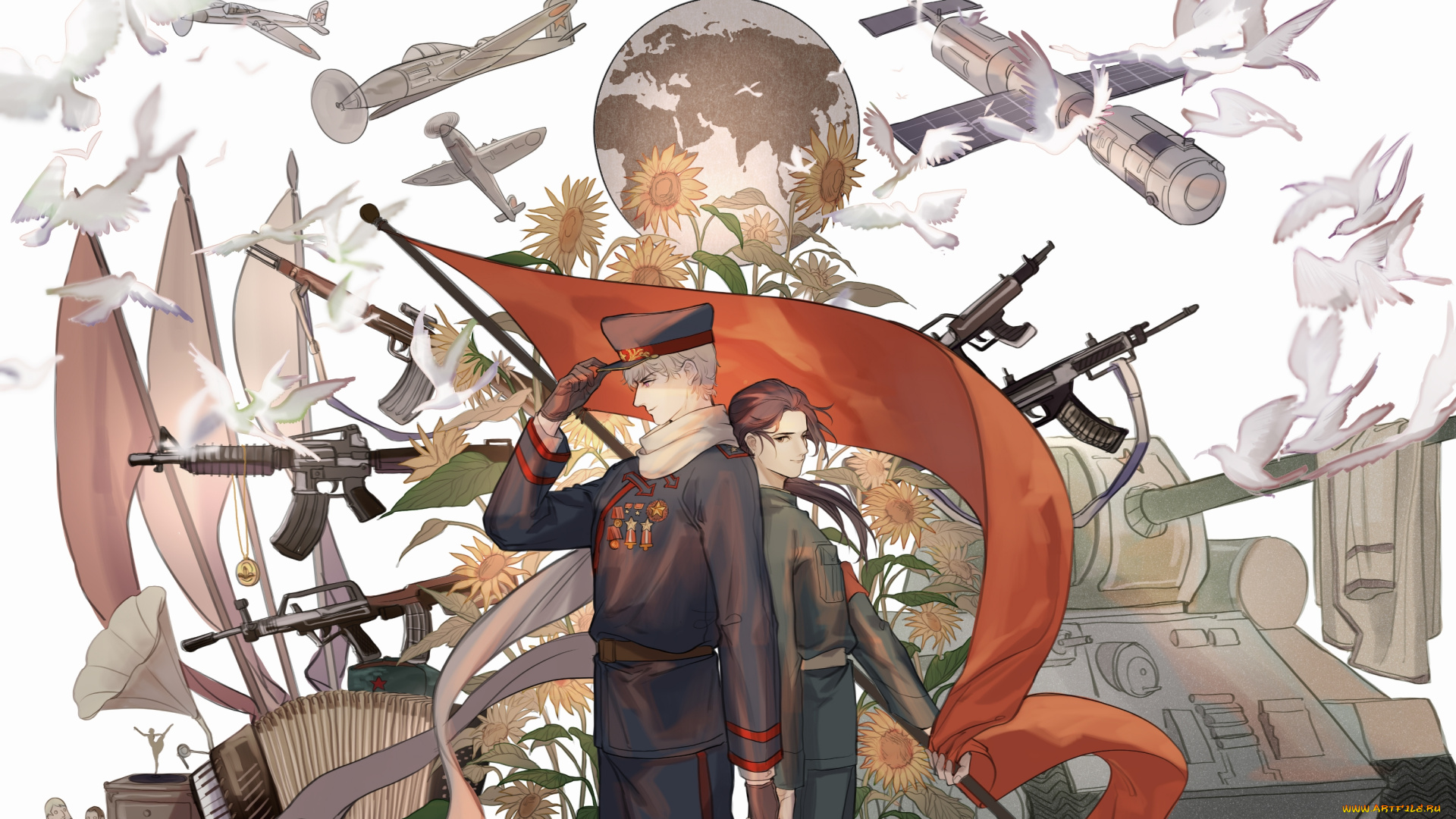 аниме, hetalia, , axis, powers, хеталия, и, страны, оси