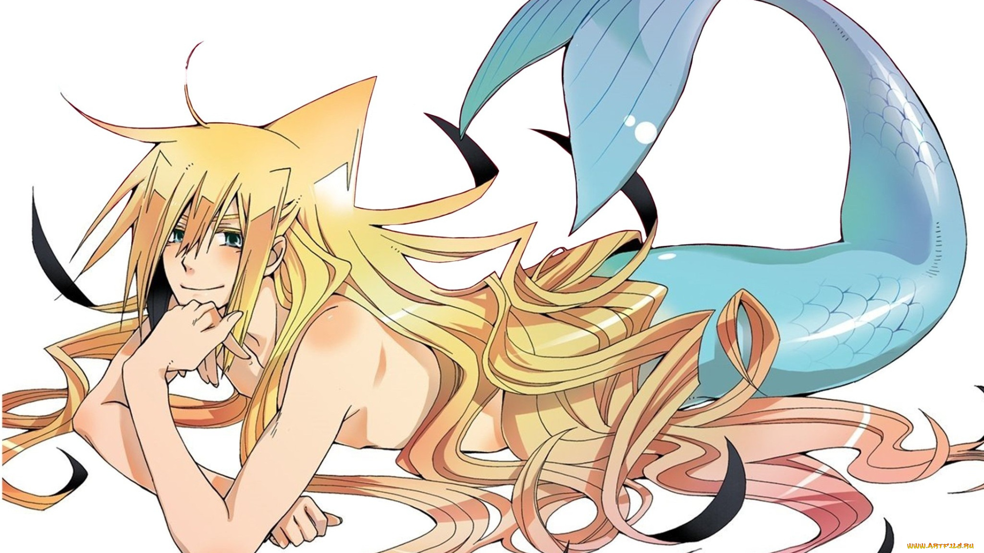 аниме, orenchi, no, furo, jijou, русал, в, моей, ванной