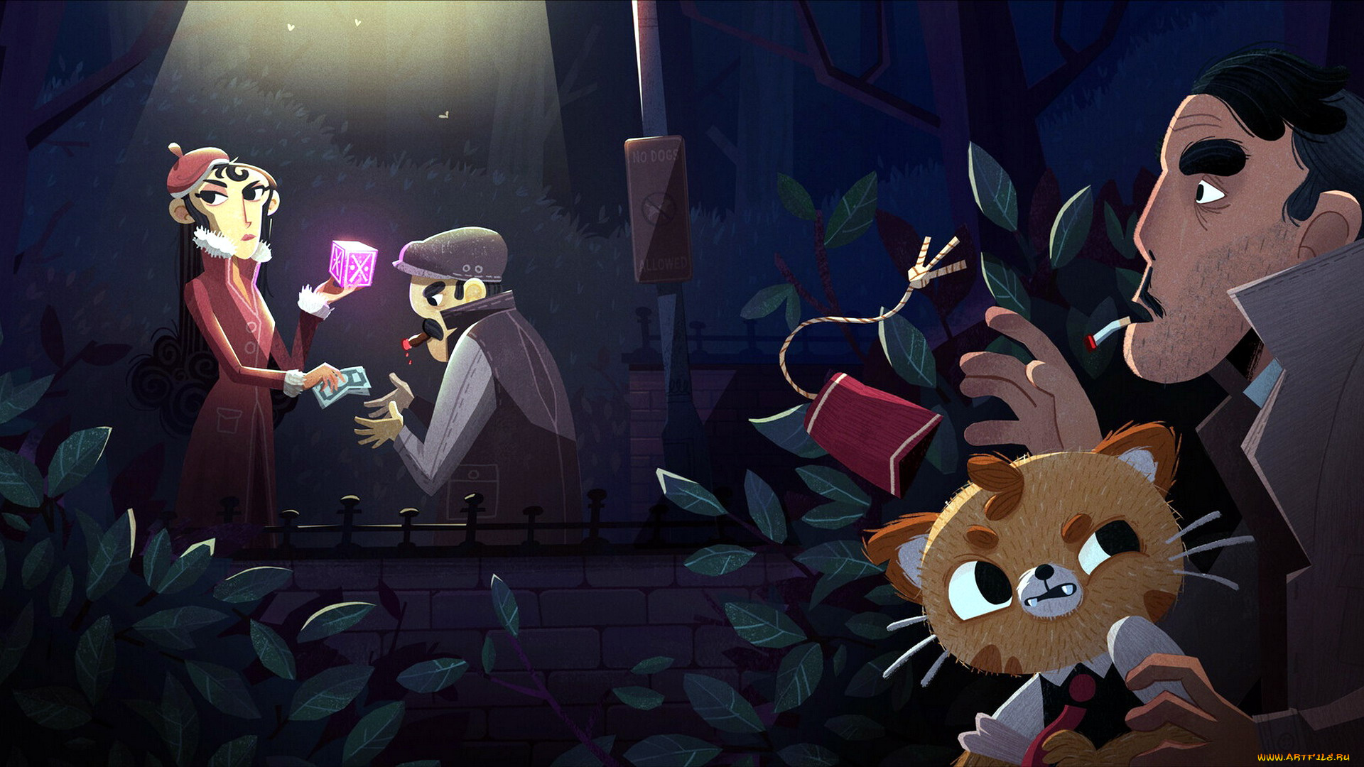 аниме, unknown, , другое, , люди, животное, кусты, шпионы, сделка