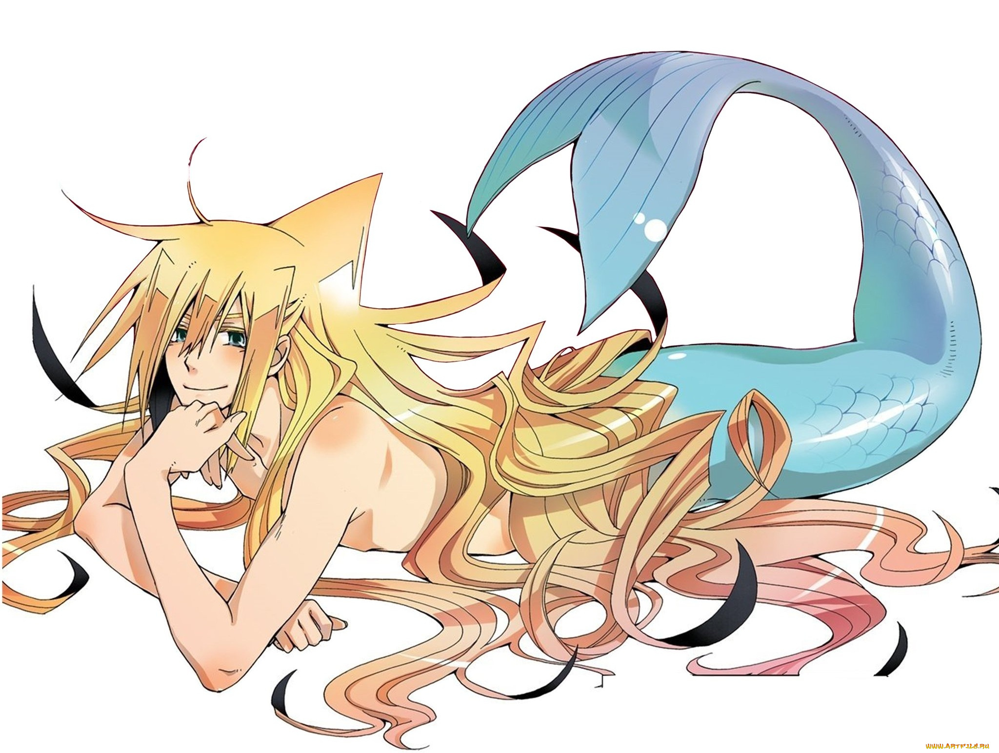 аниме, orenchi, no, furo, jijou, русал, в, моей, ванной