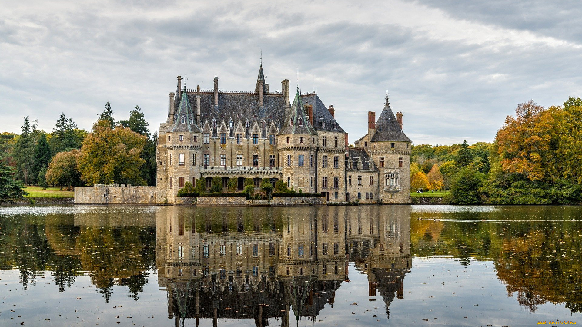 chateau, de, la, bretesche, france, города, замки, франции, chateau, de, la, bretesche