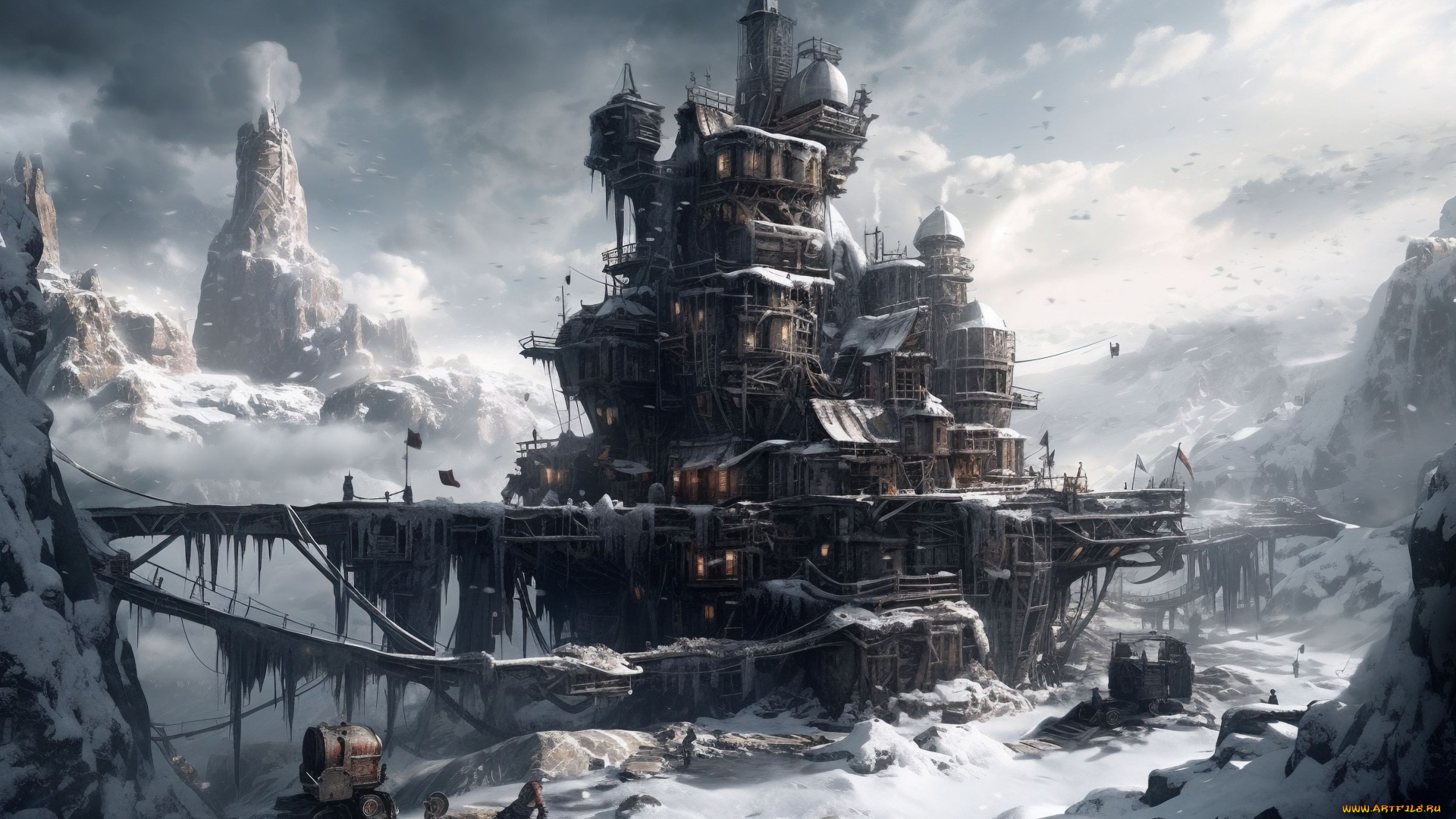 фэнтези, замки, нейросети, графика, нейроарт, ai, art, нейронные, сети, рисунки, нейро, искусство, frostpunk