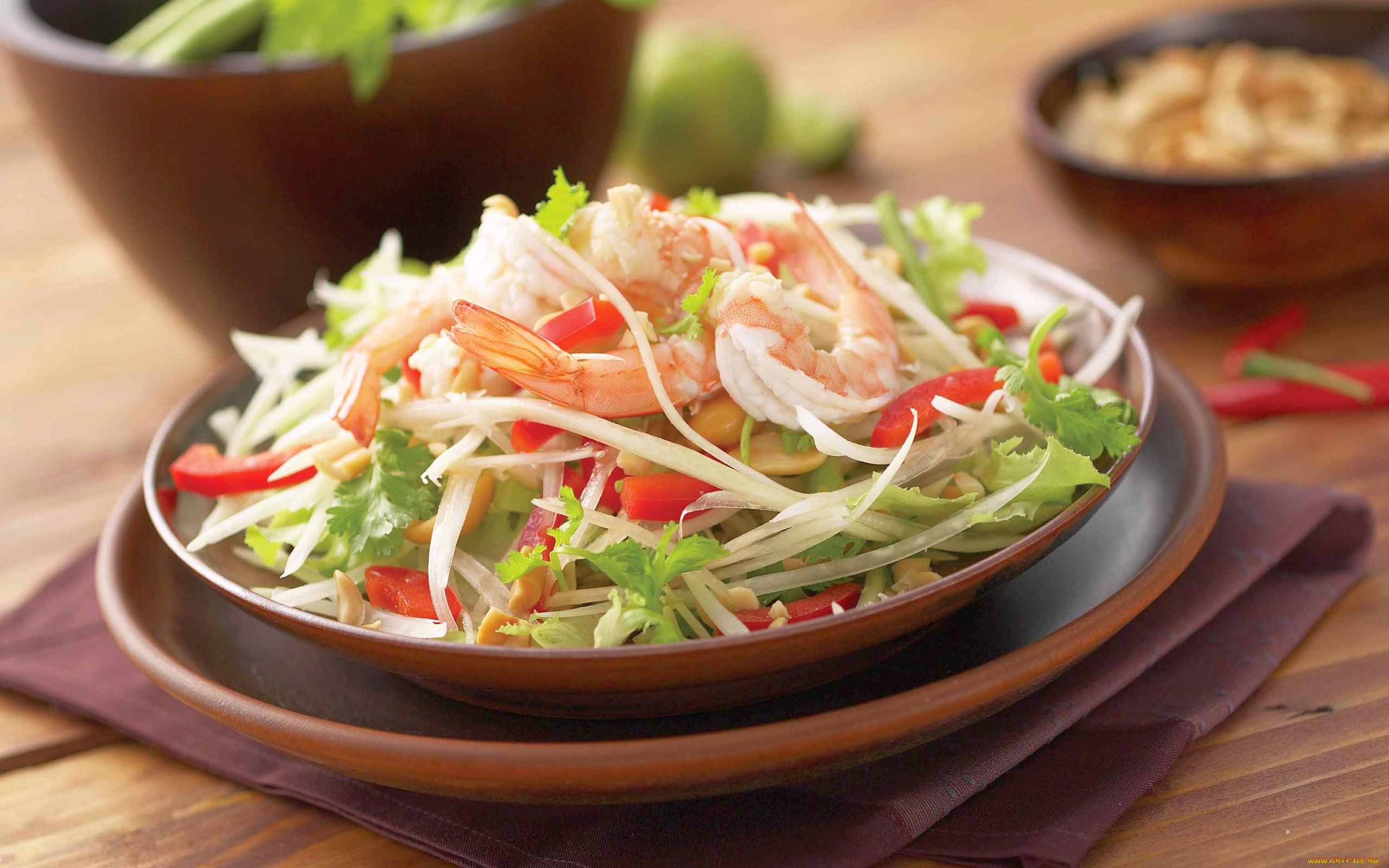 еда, салаты, , закуски, креветки, салат, макро