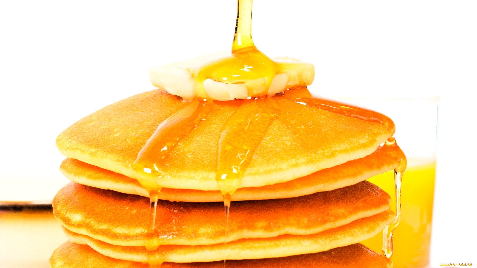 еда, блины, , оладьи, стопка, мед