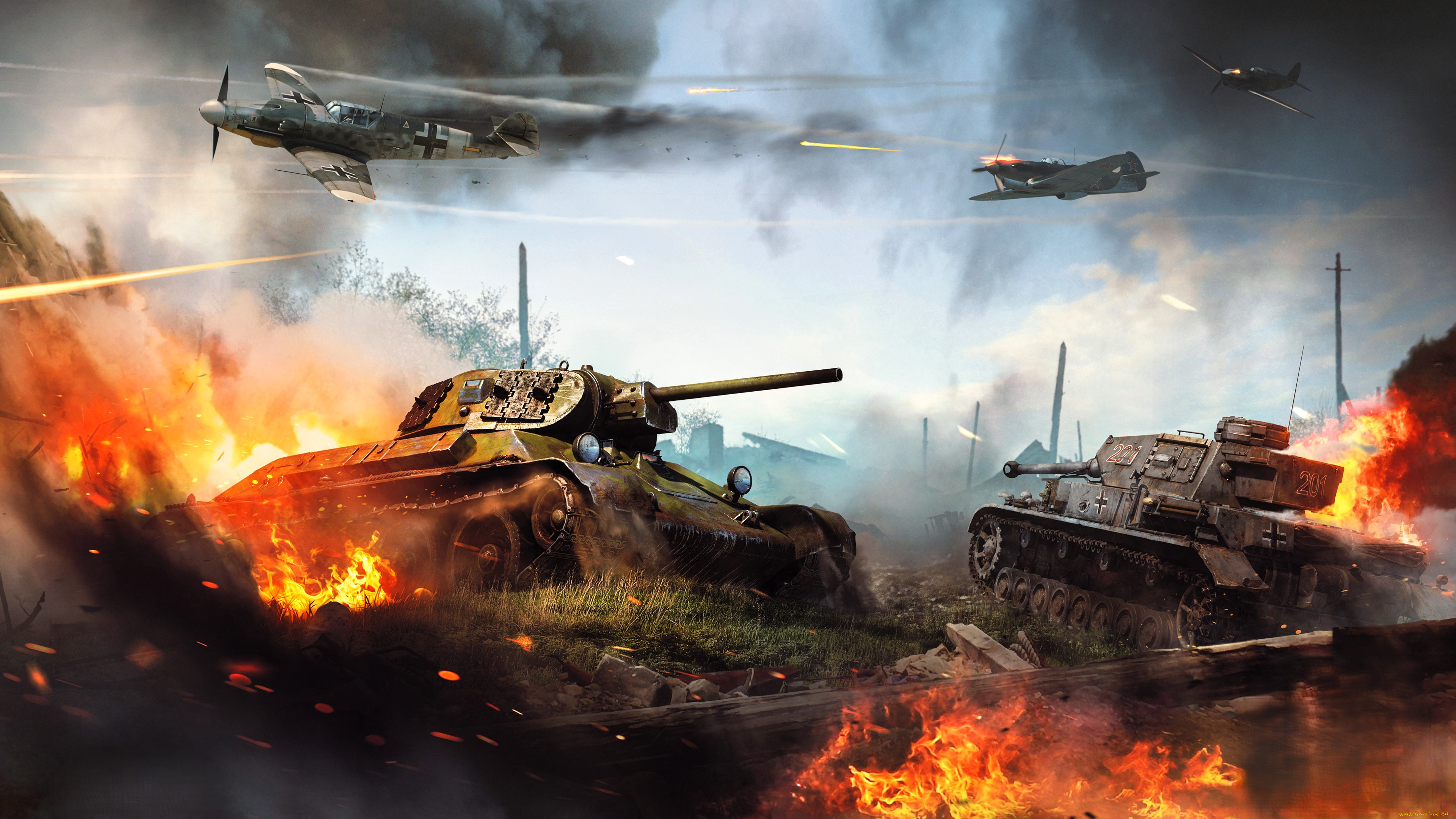 видео, игры, war, thunder, самолеты, танки, огонь, бой, война