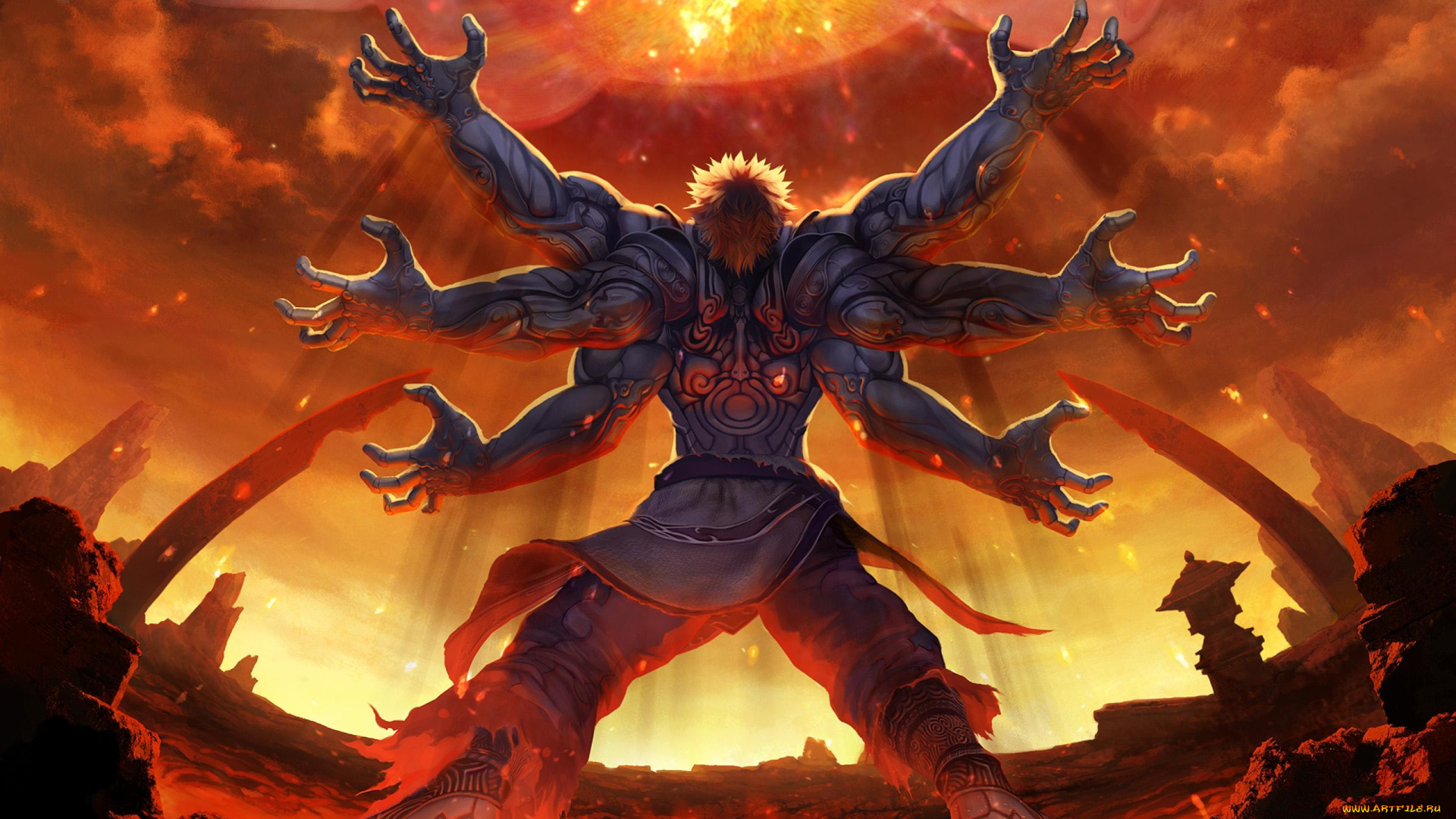 asura`s, wrath, видео, игры, многорукий