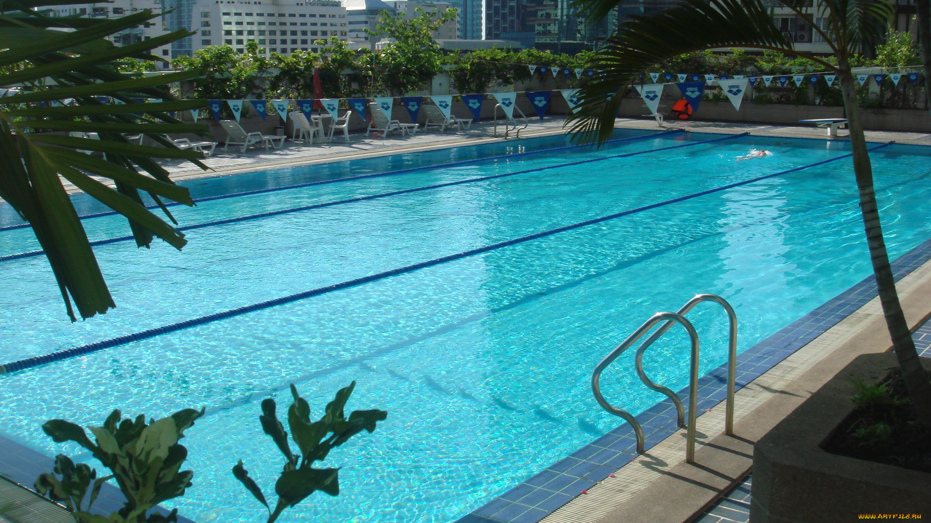 интерьер, бассейны, открытые, площадки, бассейн