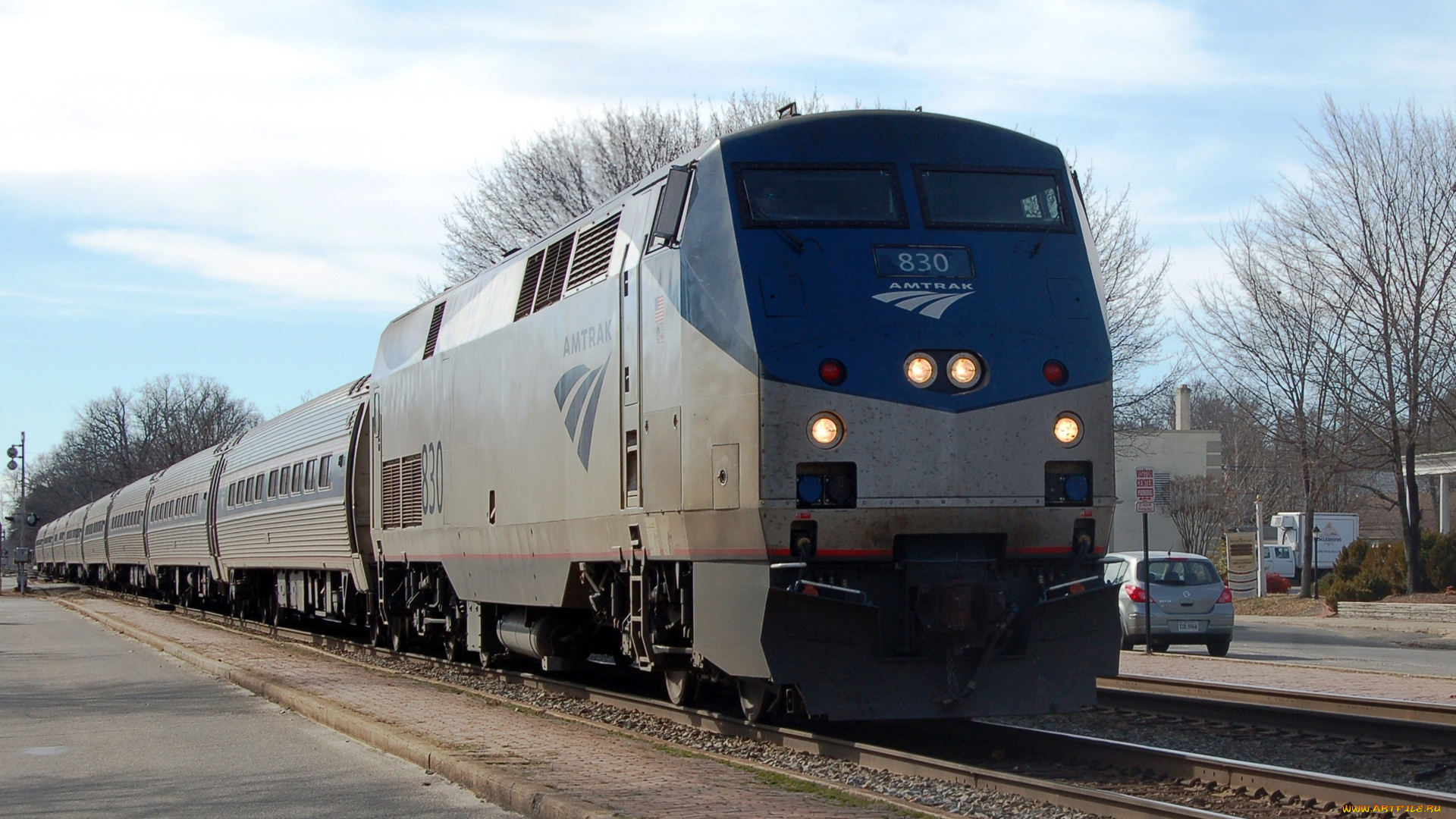 amtrak, техника, поезда, пассажирский, состав, полустанок, рельсы