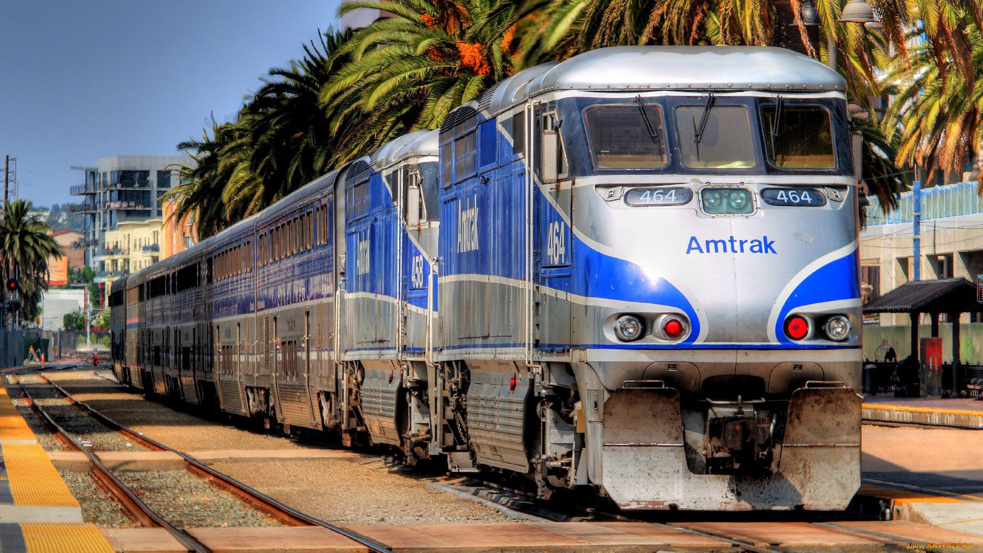 amtrak, техника, поезда, поезд, рельсы, город