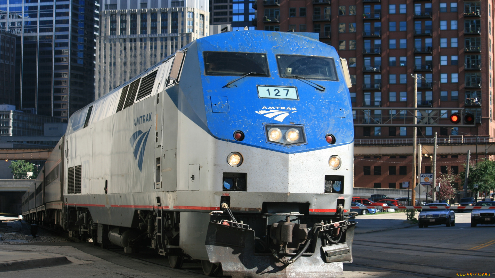 amtrak, техника, поезда, рельсы, поезд, здания