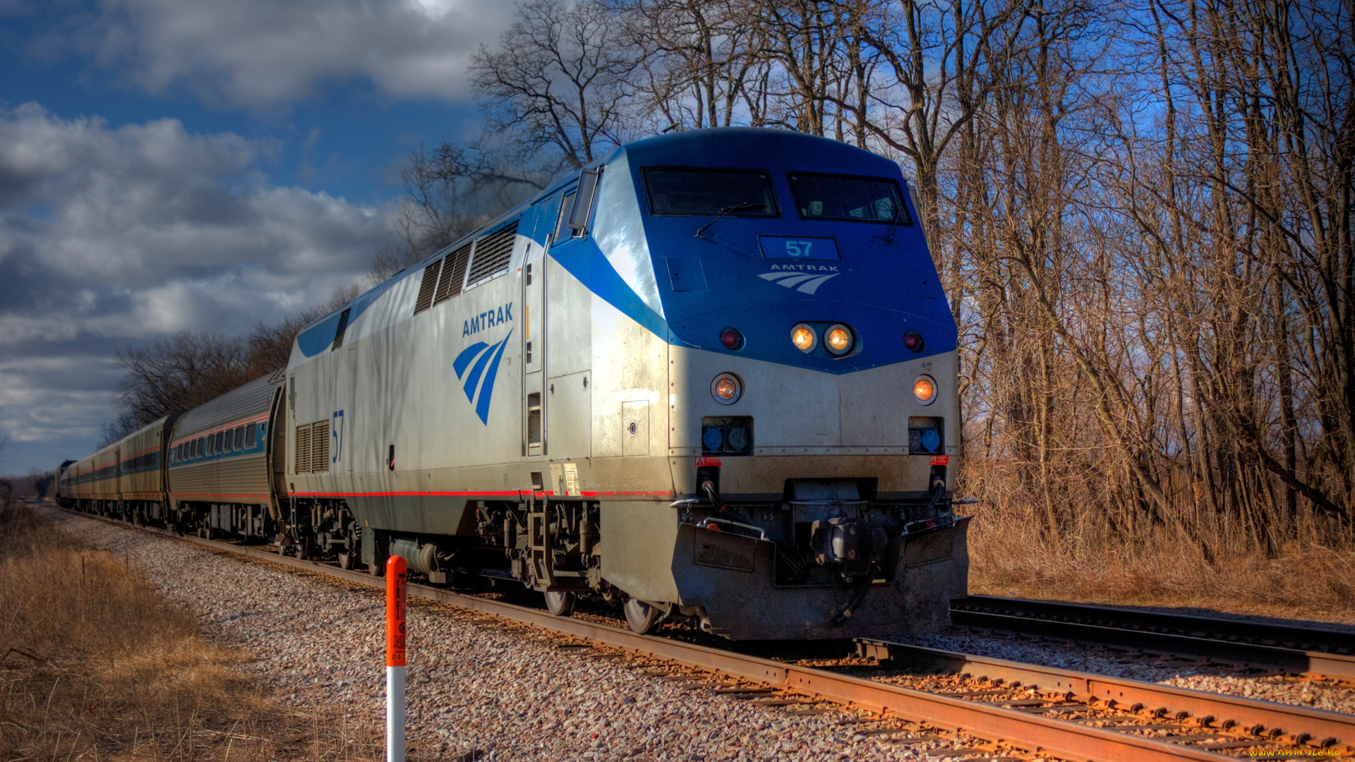 amtrak, техника, поезда, железная, дорога, поезд, природа