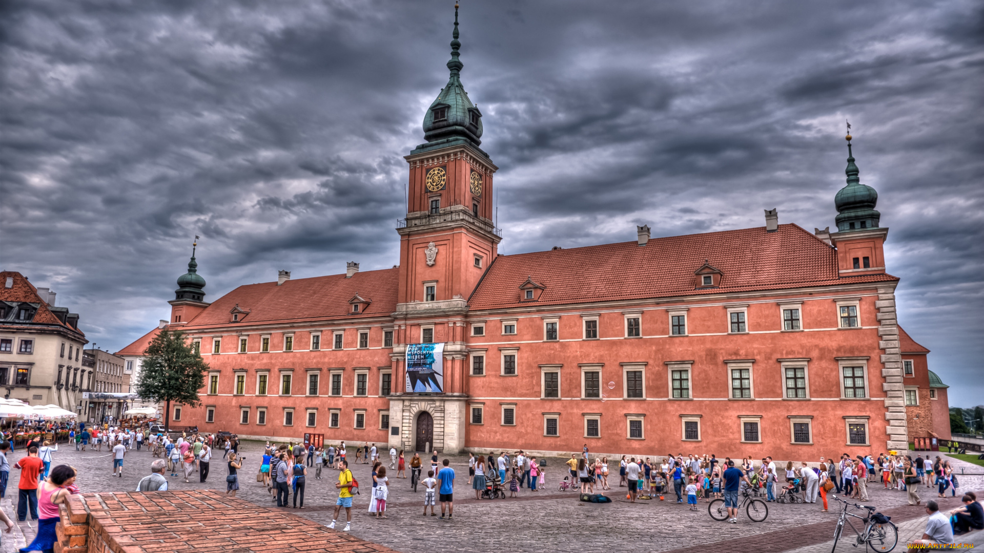 королевский, замок, города, варшава, польша, здание