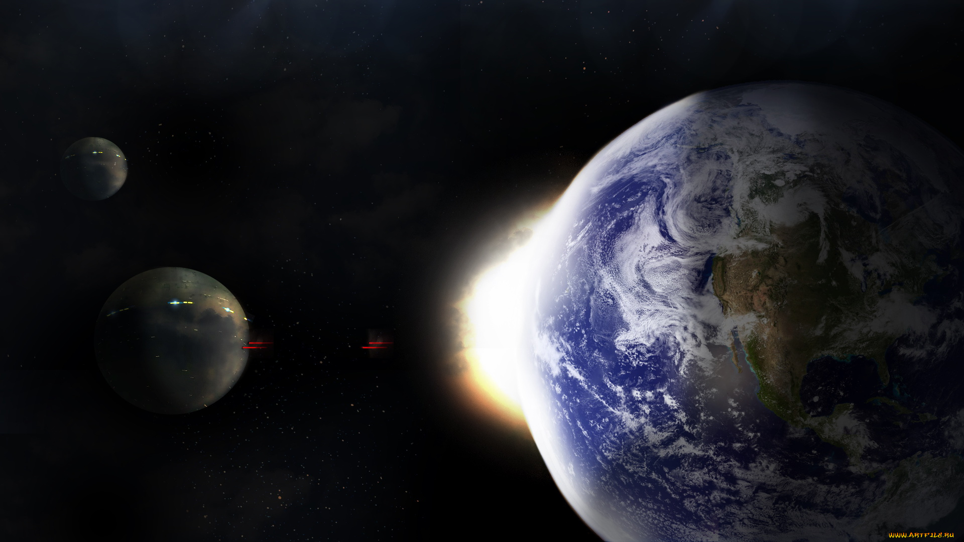 космос, арт, планеты