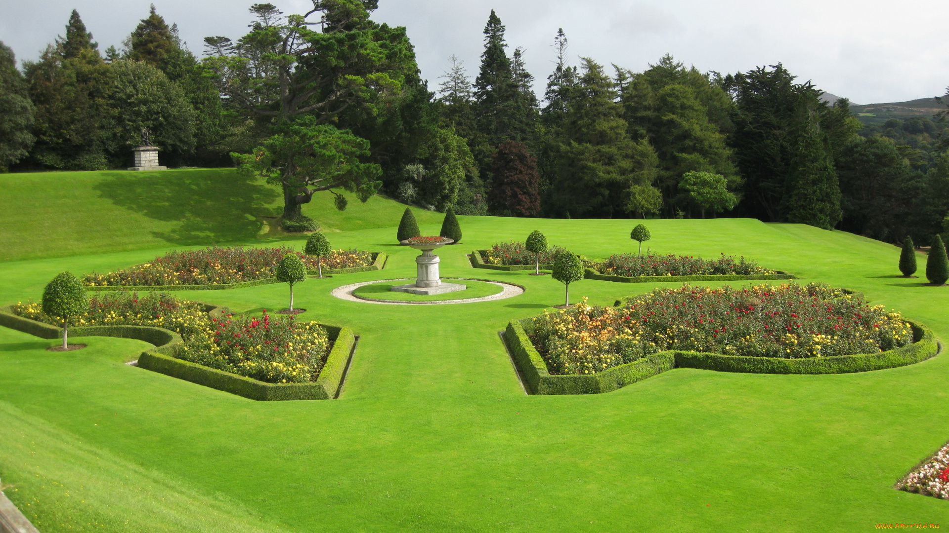 powerscourt, gardens, ирландия, эннискерри, природа, парк