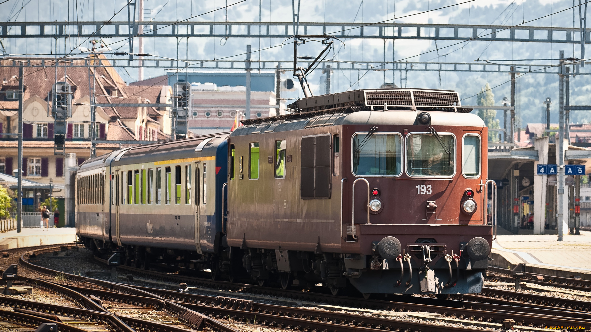 swiss, railroad, техника, электрички, электровоз, пути, рельсы, вагоны