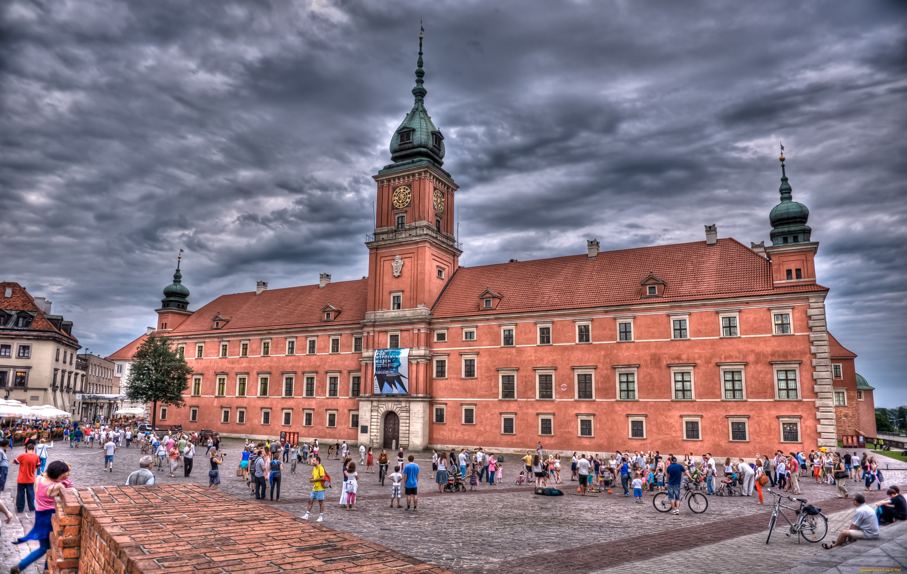 королевский, замок, города, варшава, польша, здание
