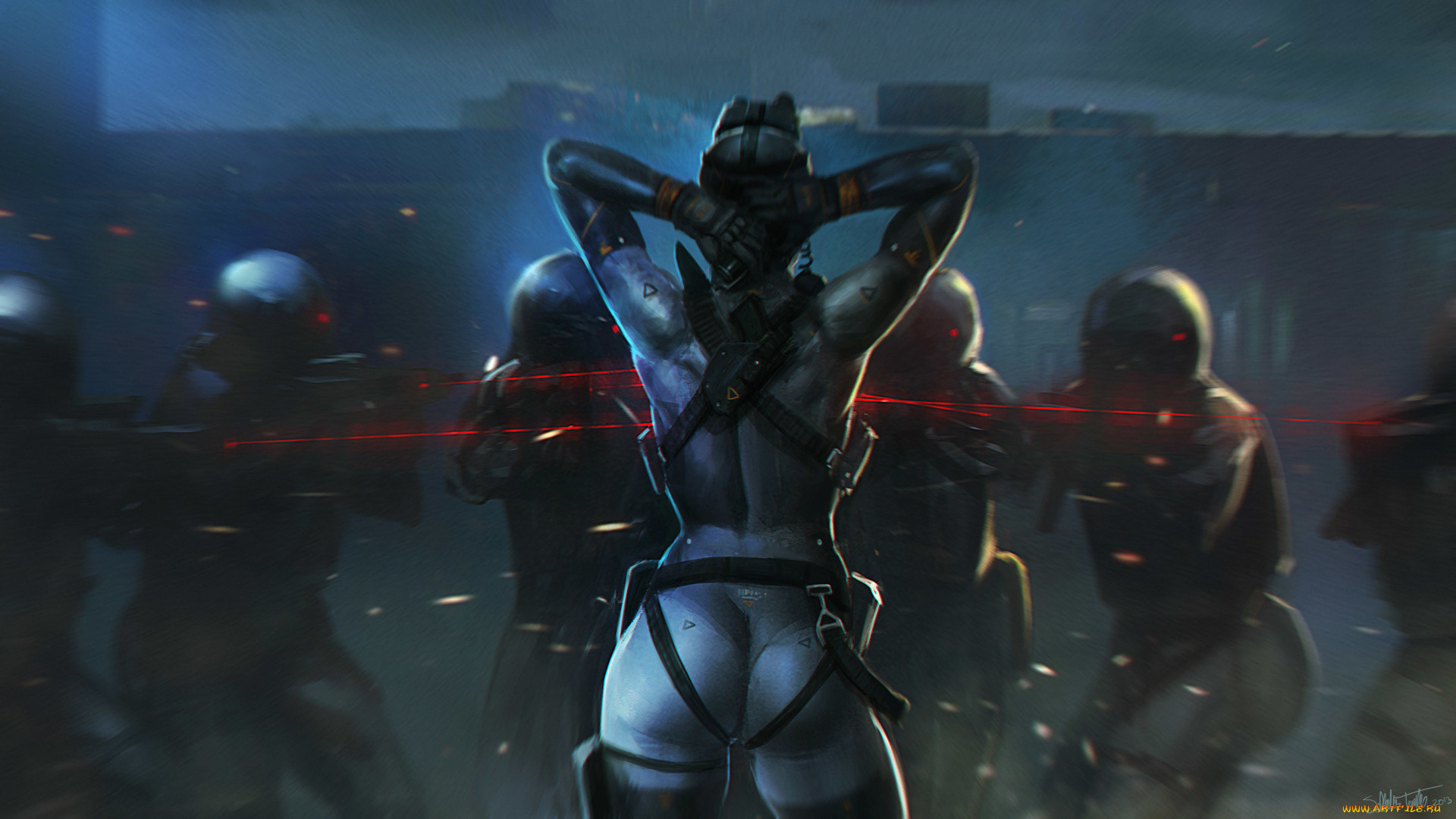 фэнтези, девушки, лучи