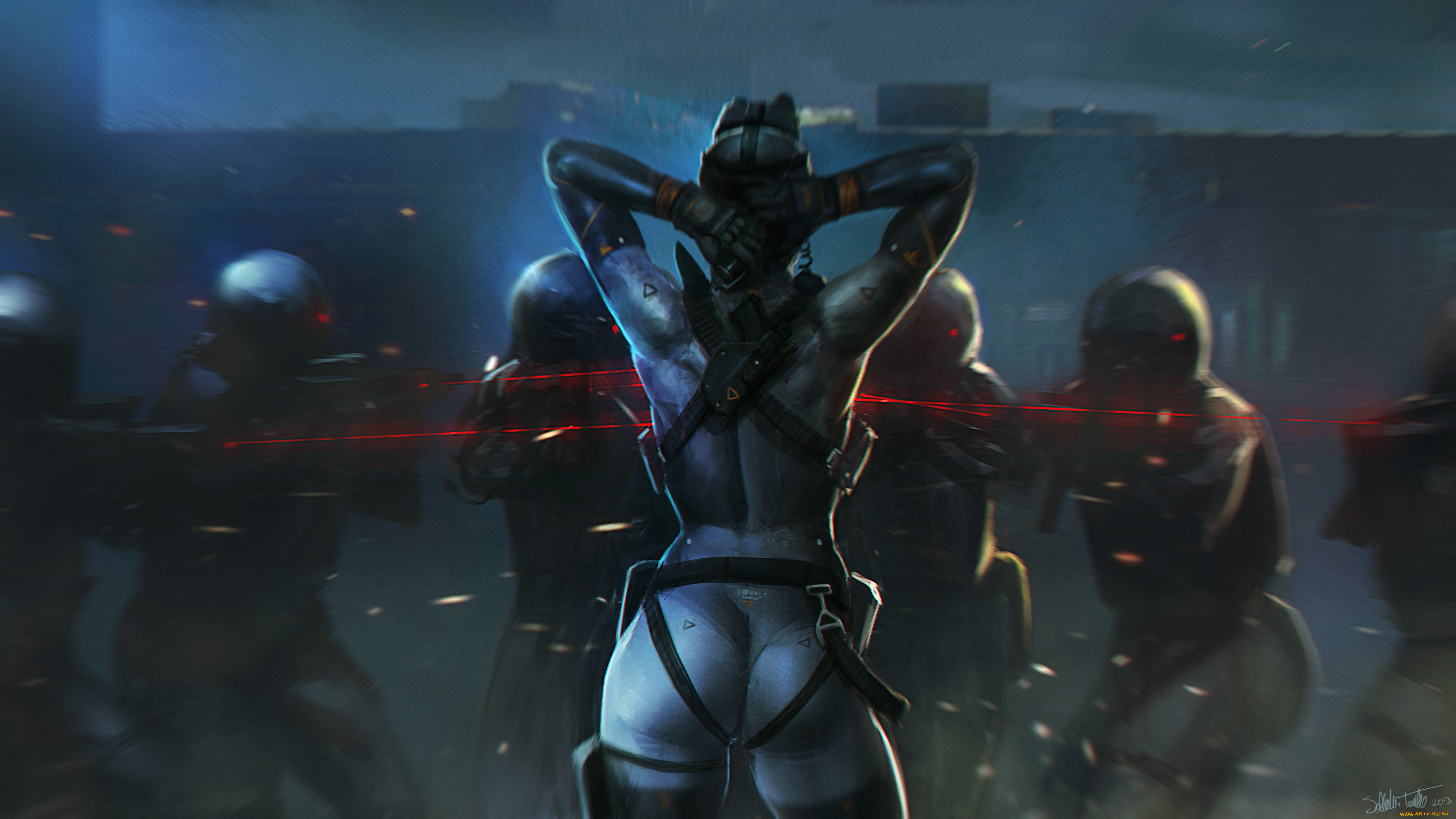 фэнтези, девушки, лучи