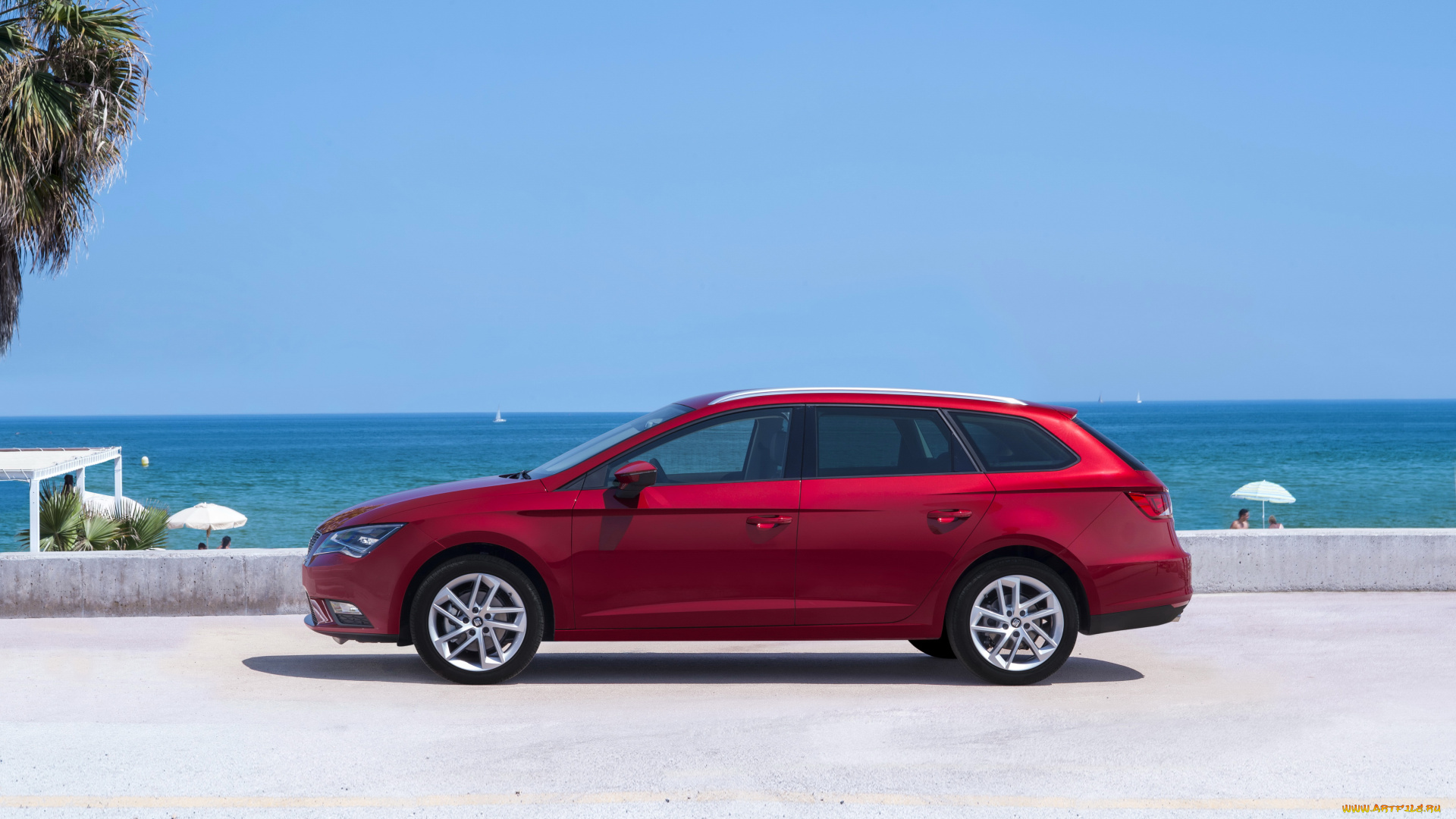 2014, seat, leon, st, 4drive, автомобили, seat, красный, leon, побережье