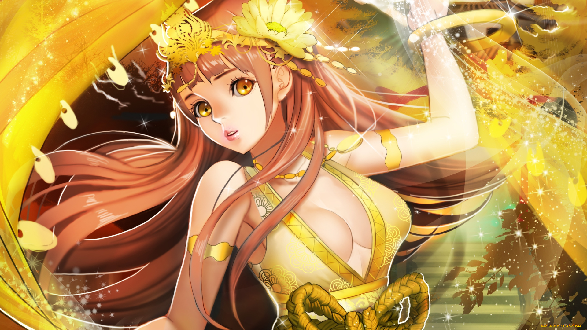 аниме, *unknown, , другое, взгляд, магия, жест, удивление, девушка, silvester, art