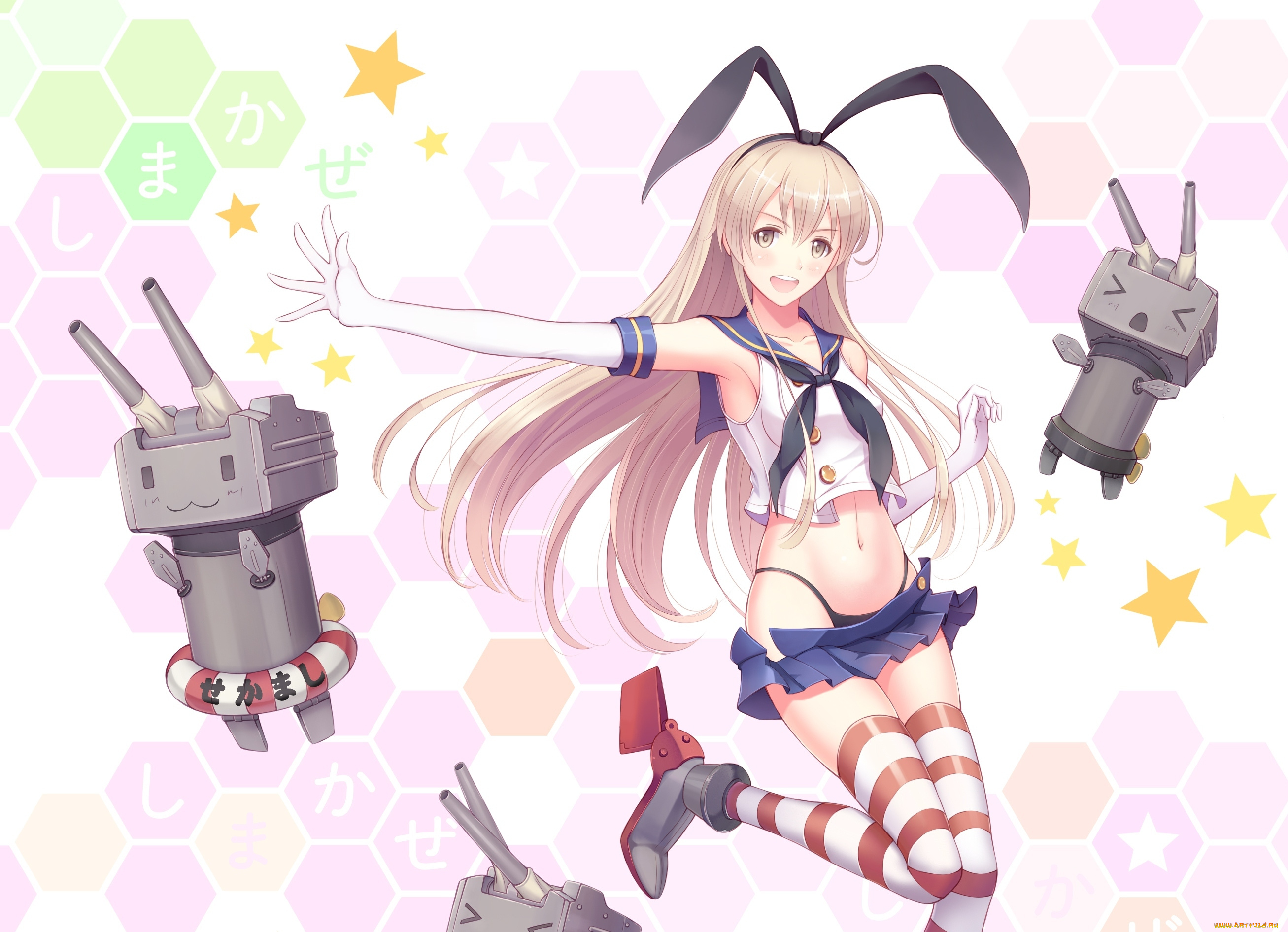 аниме, -weapon, , blood, &, technology, роботы, девушка, ltt, challenger, shimakaze, destroyer, art, матроска, трусики, взгляд, радость, жест, kantai, collection