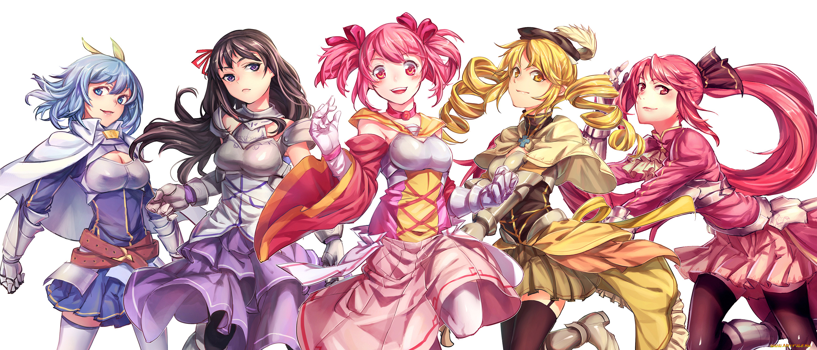 аниме, mahou, shoujo, madoka, magika, miki, sayaka, kaname, madoka, akemi, homura, девушки, pg, art, безразличие, радость, улыбка, взгляд, tomoe, mami, mahou, shoujo, magica, sakura, kyouko