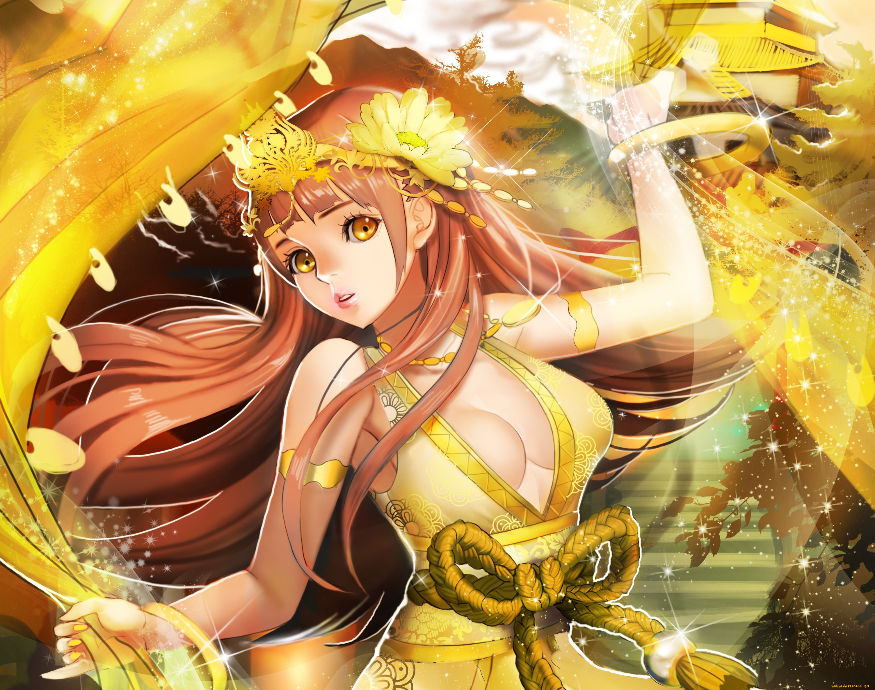 аниме, *unknown, , другое, взгляд, магия, жест, удивление, девушка, silvester, art