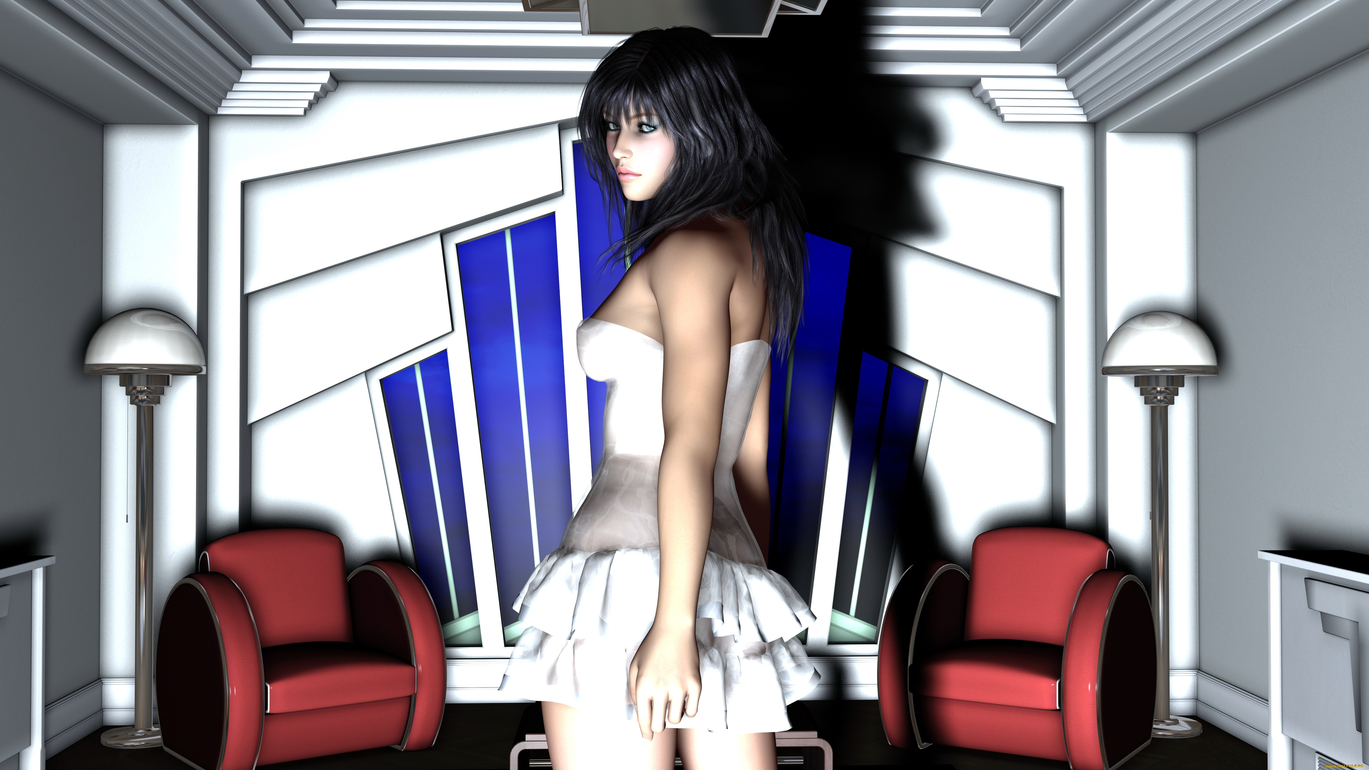 3д, графика, люди, , people, взгляд, девушка