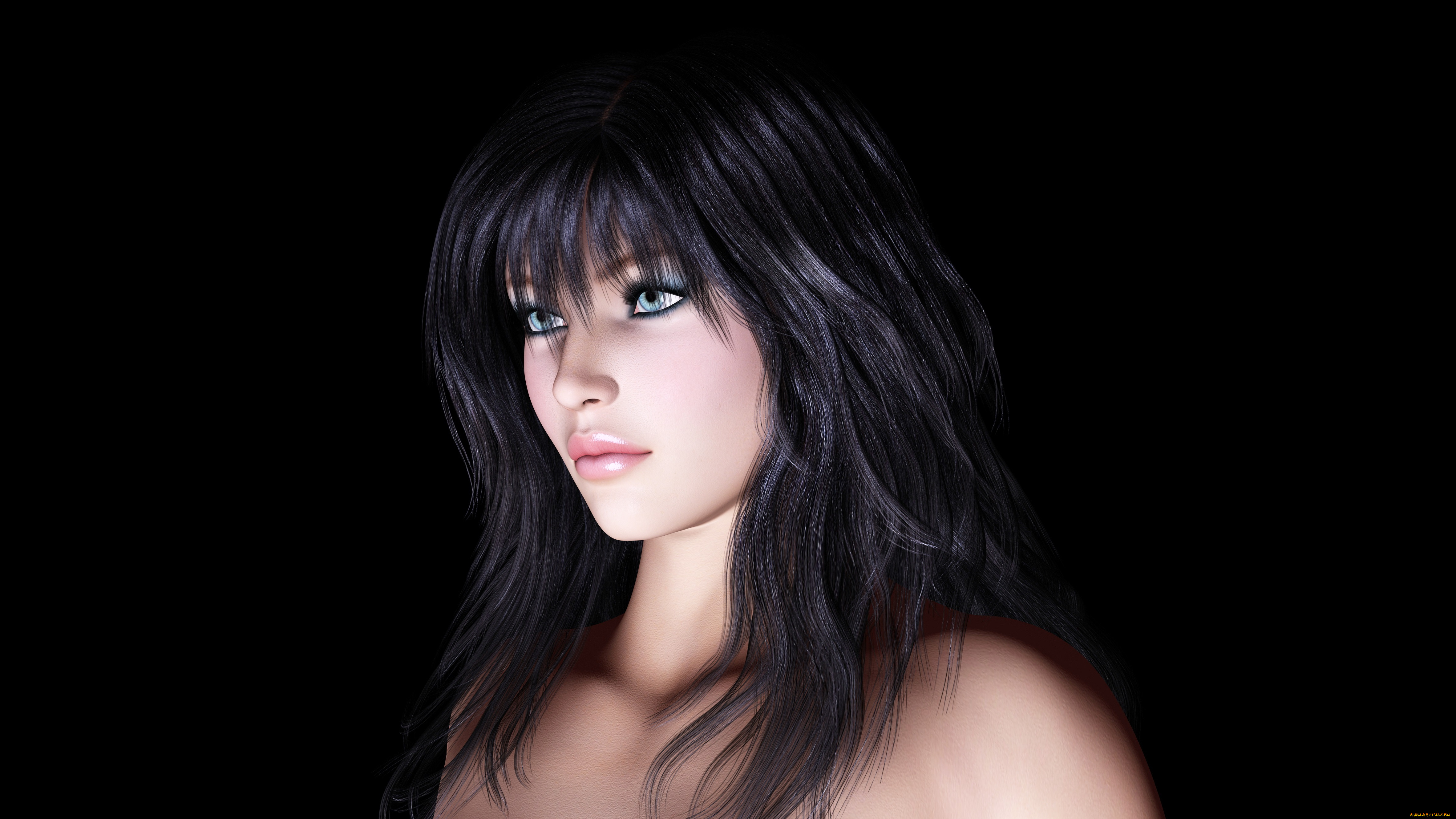 3д, графика, портрет, , portraits, взгляд, девушка