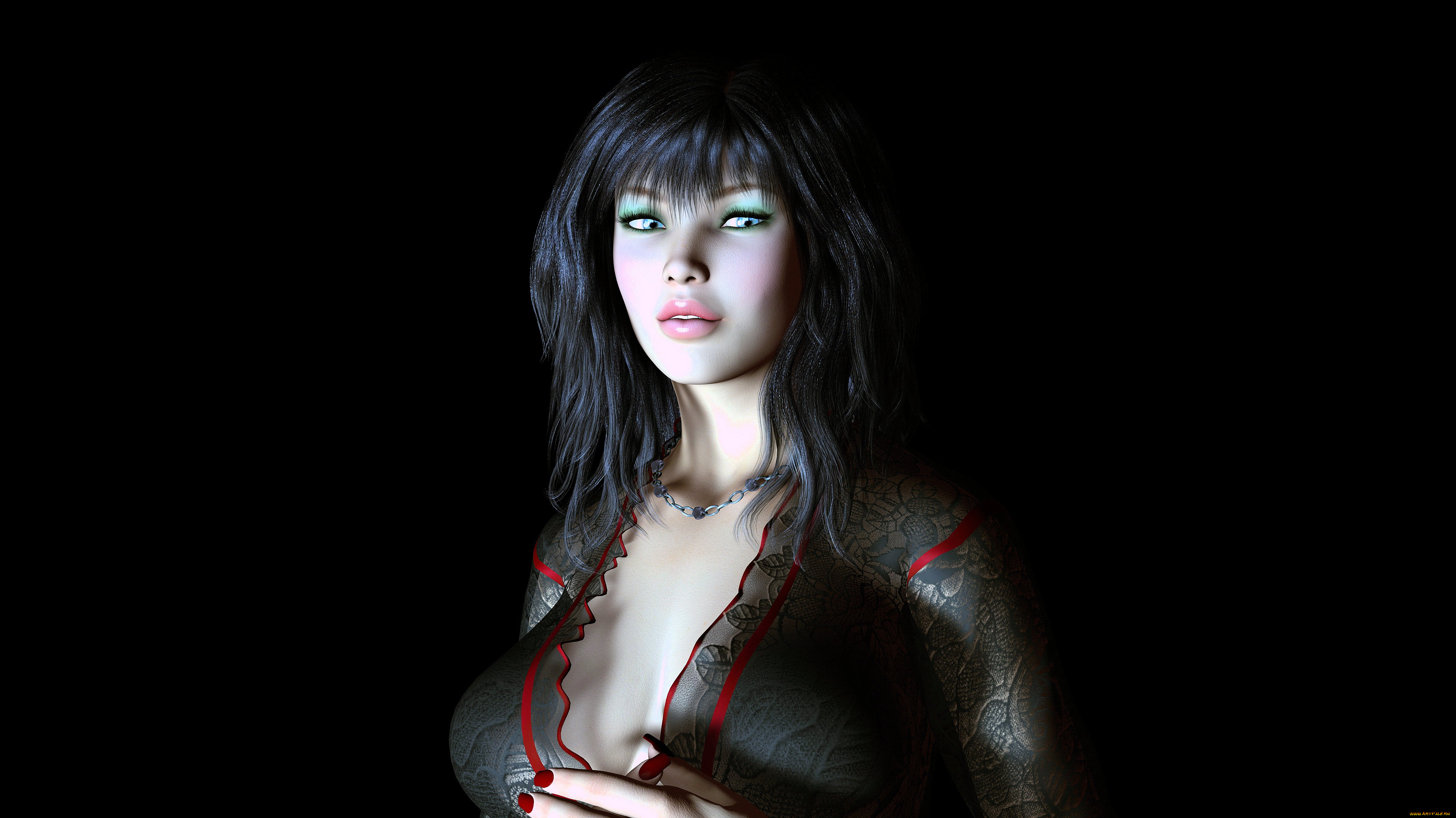 3д, графика, портрет, , portraits, взгляд, девушка