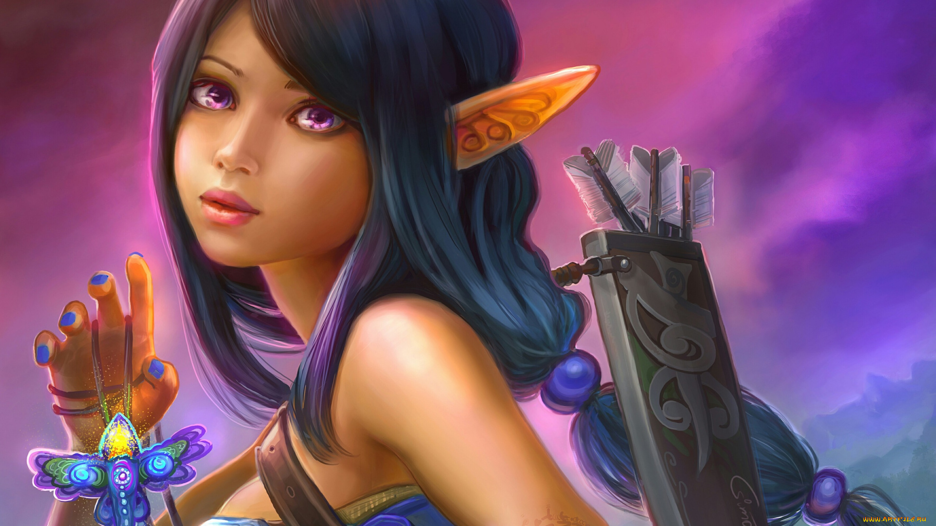 фэнтези, эльфы, maximko, арт, девушка, эльф, elf, art