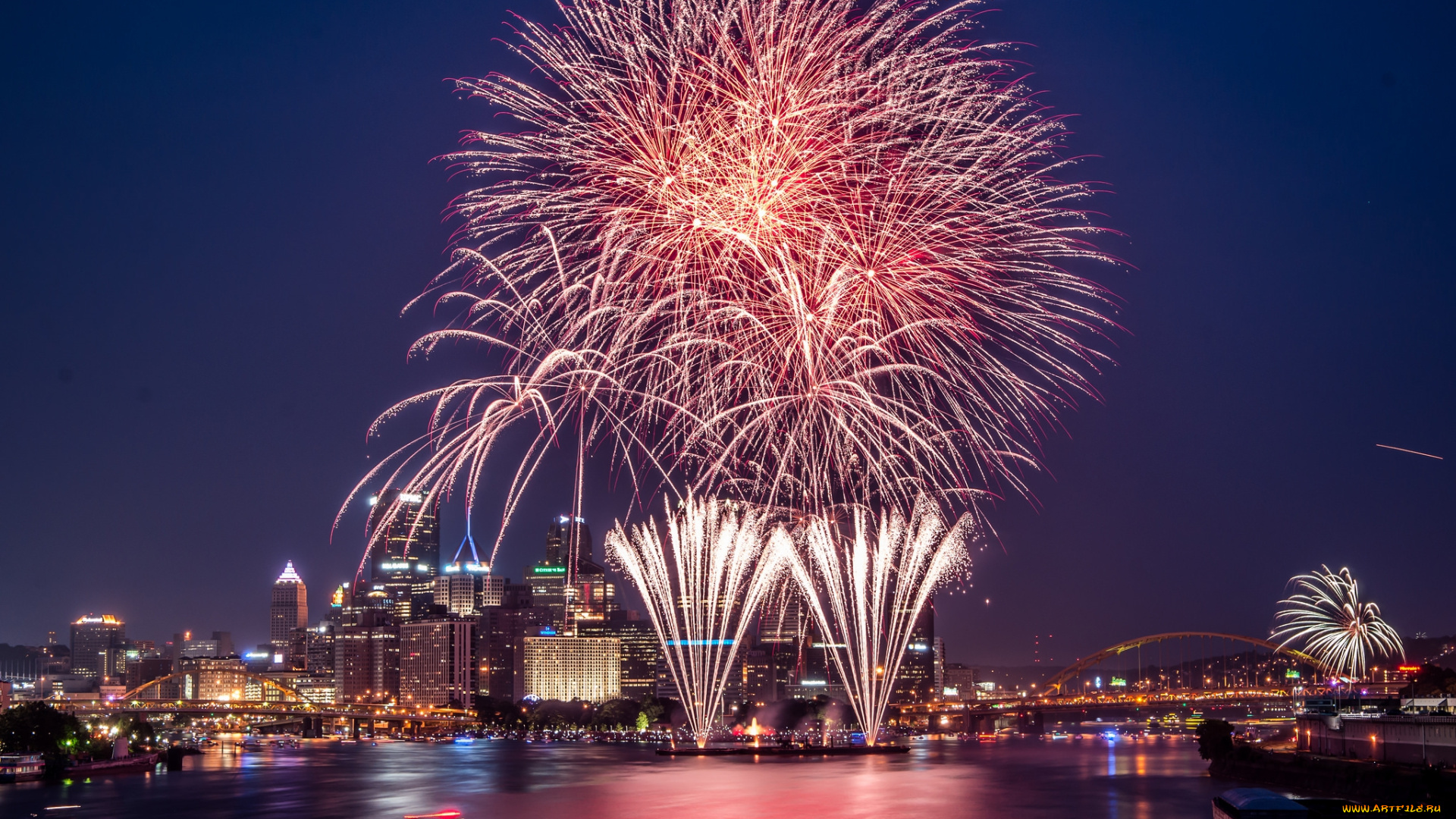 разное, салюты, , фейерверки, ночь, фейерверк