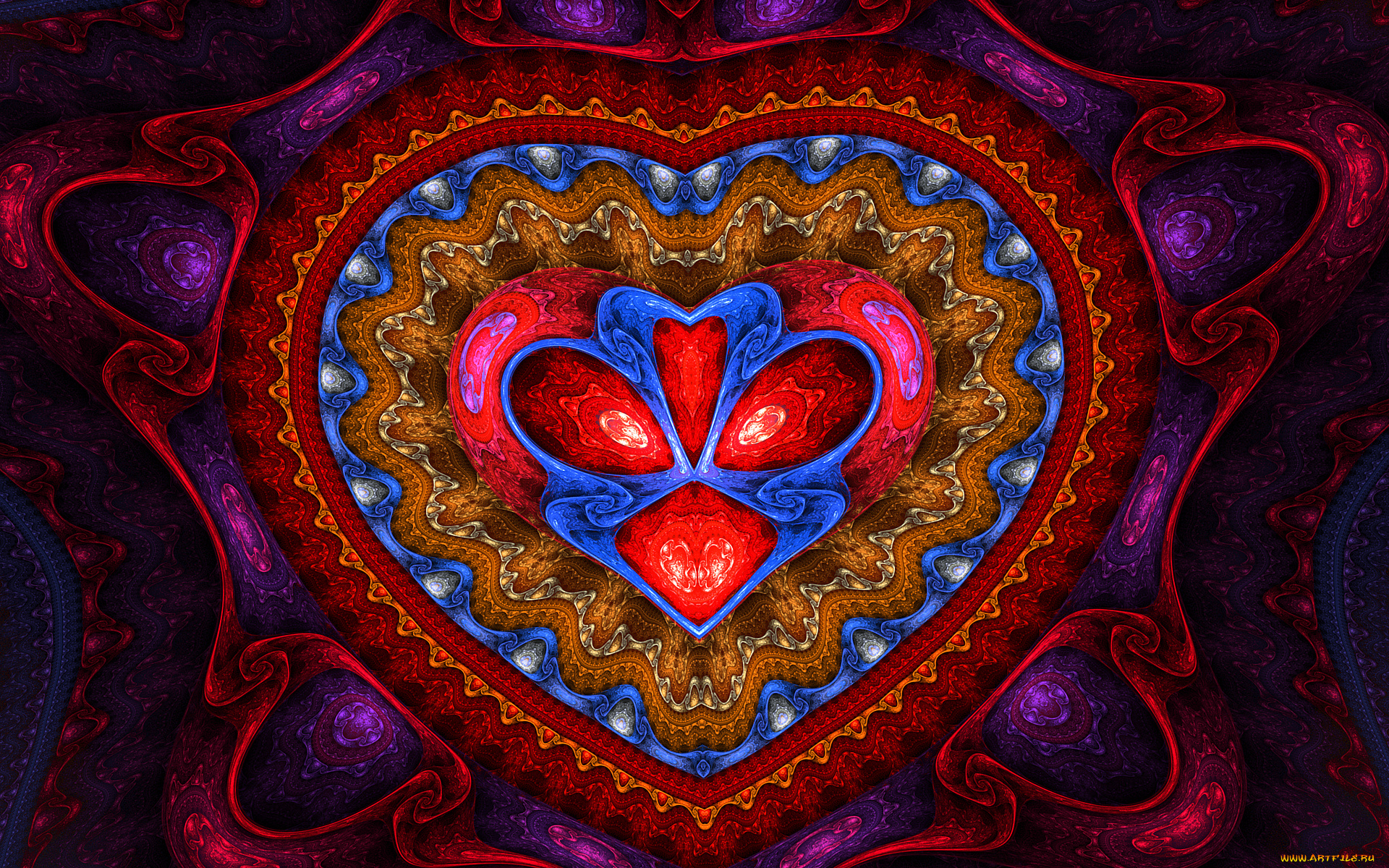 3д, графика, фракталы, , fractal, узор, фон, цвета