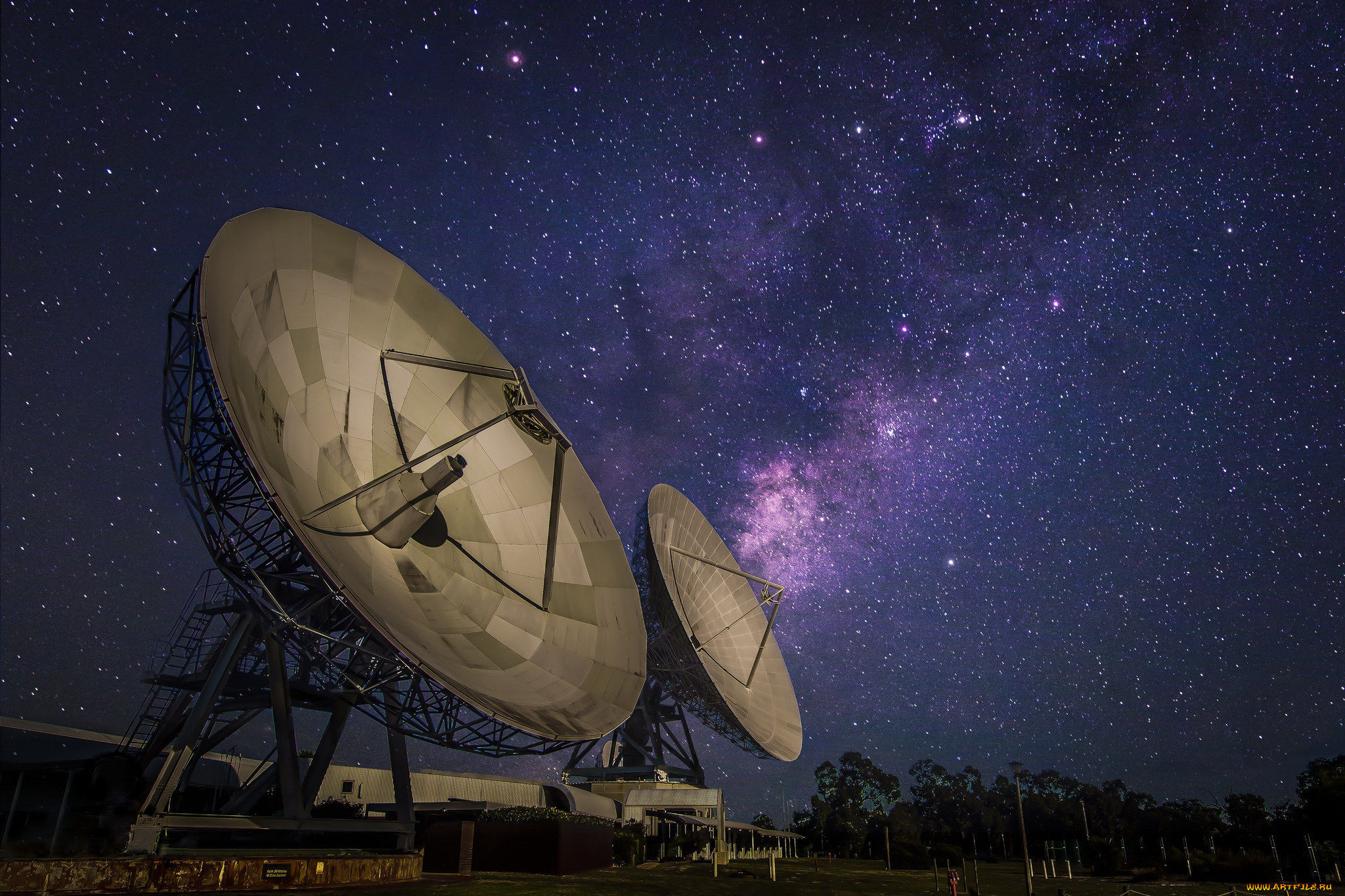 космос, разное, другое, звезды, ночь, радиотелескоп