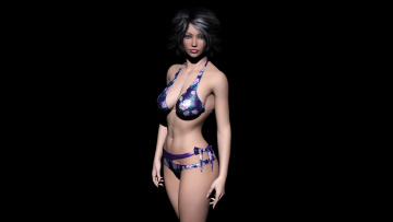 обоя 3д графика, люди , people, девушка, взгляд, фон