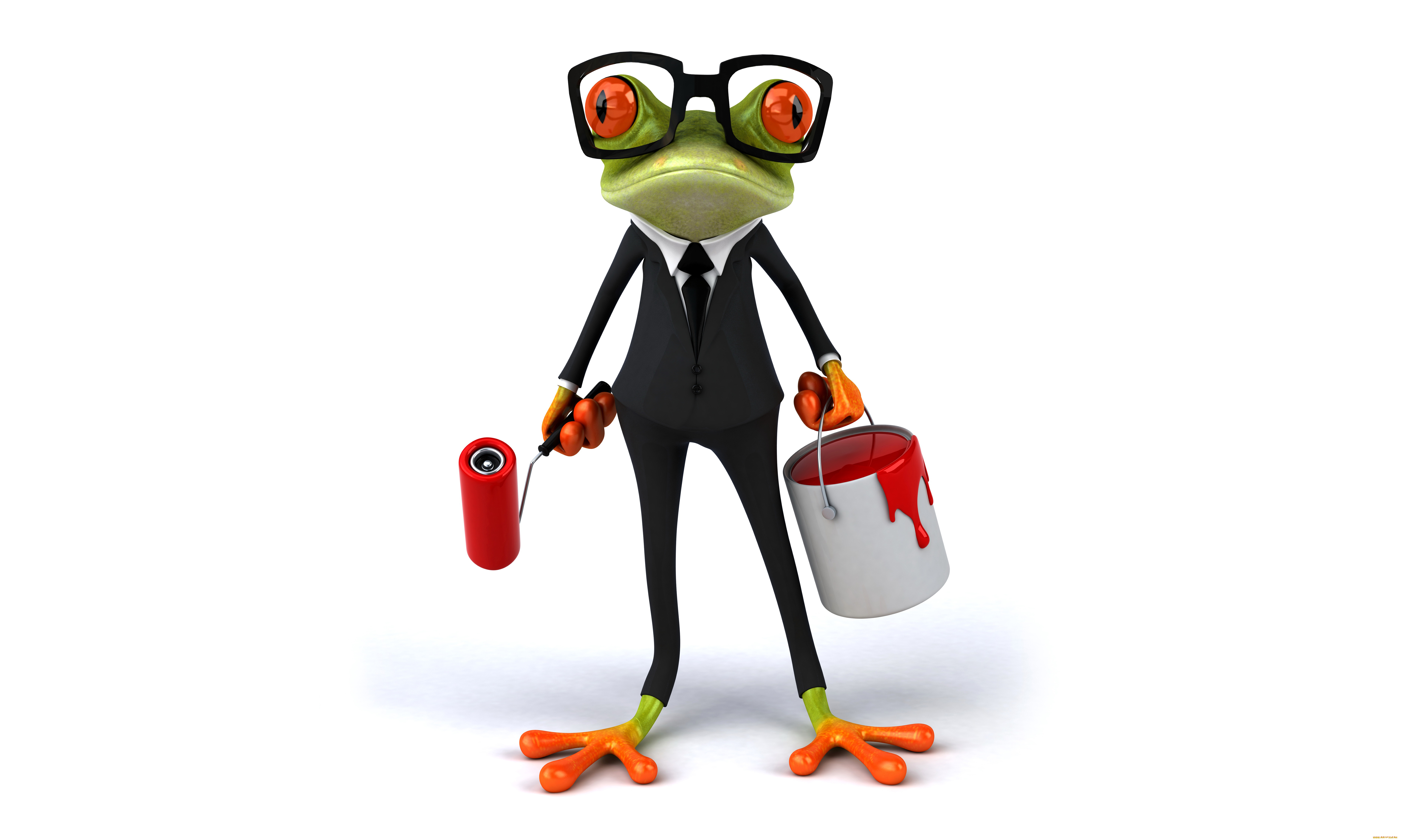 3д, графика, юмор, , humor, funny, frog, лягушка, elegant, glasses, paint