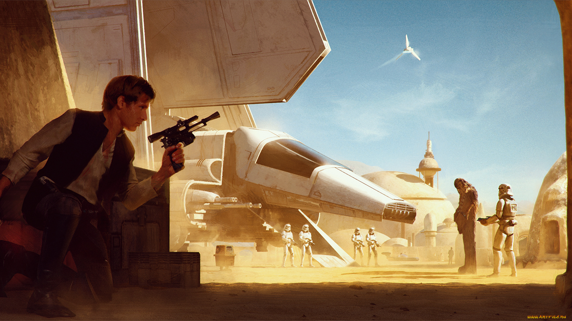 фэнтези, _star, wars, chewbacca, harrison, ford, chewie, han, solo, star, wars, stormtrooper