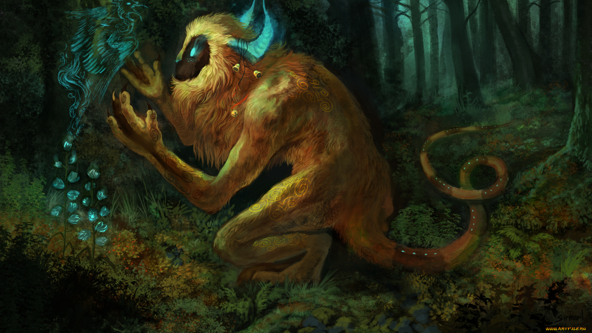 фэнтези, существа, магия, лес, существо