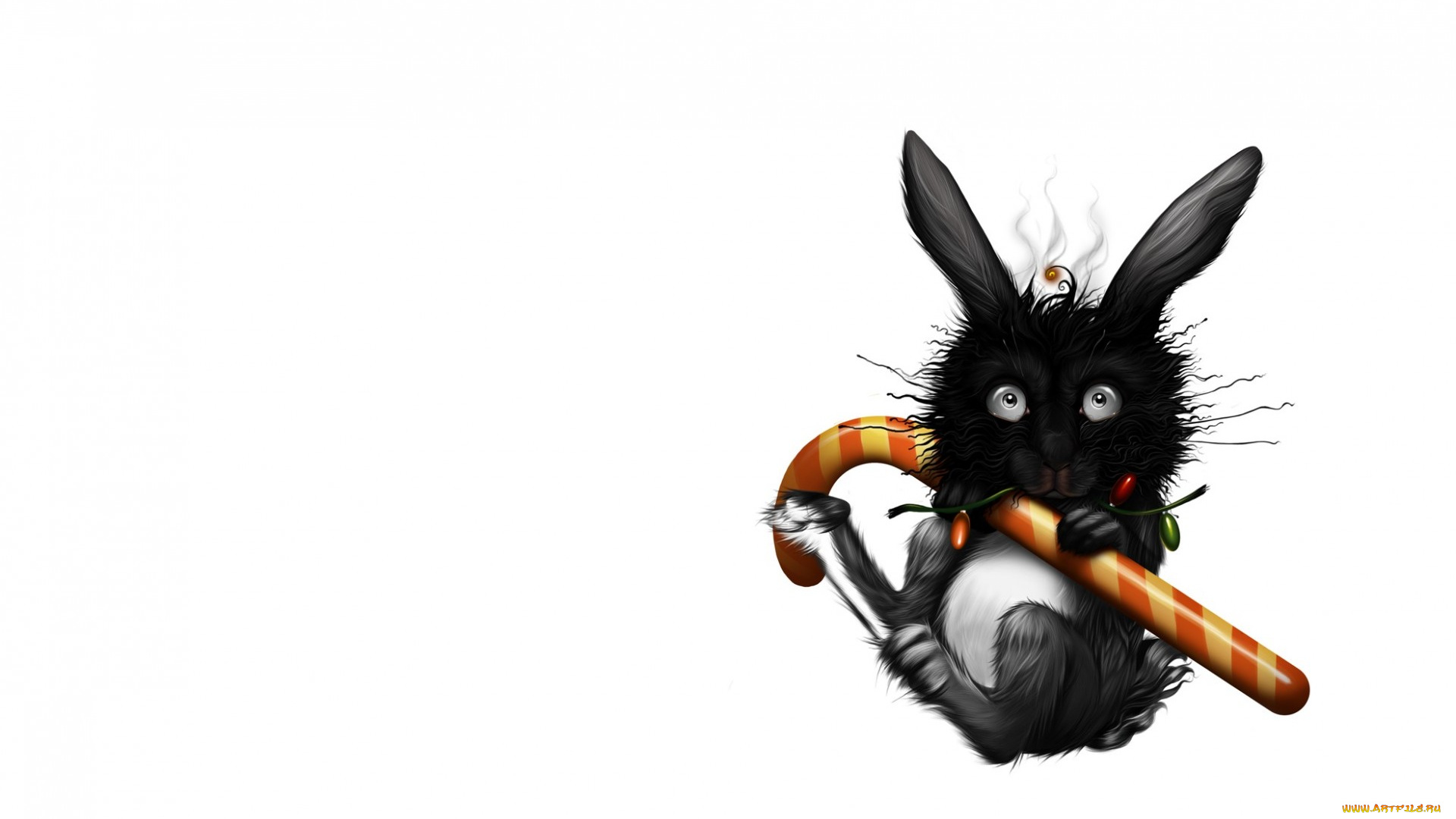 рисованное, минимализм, гирлянда, кролик