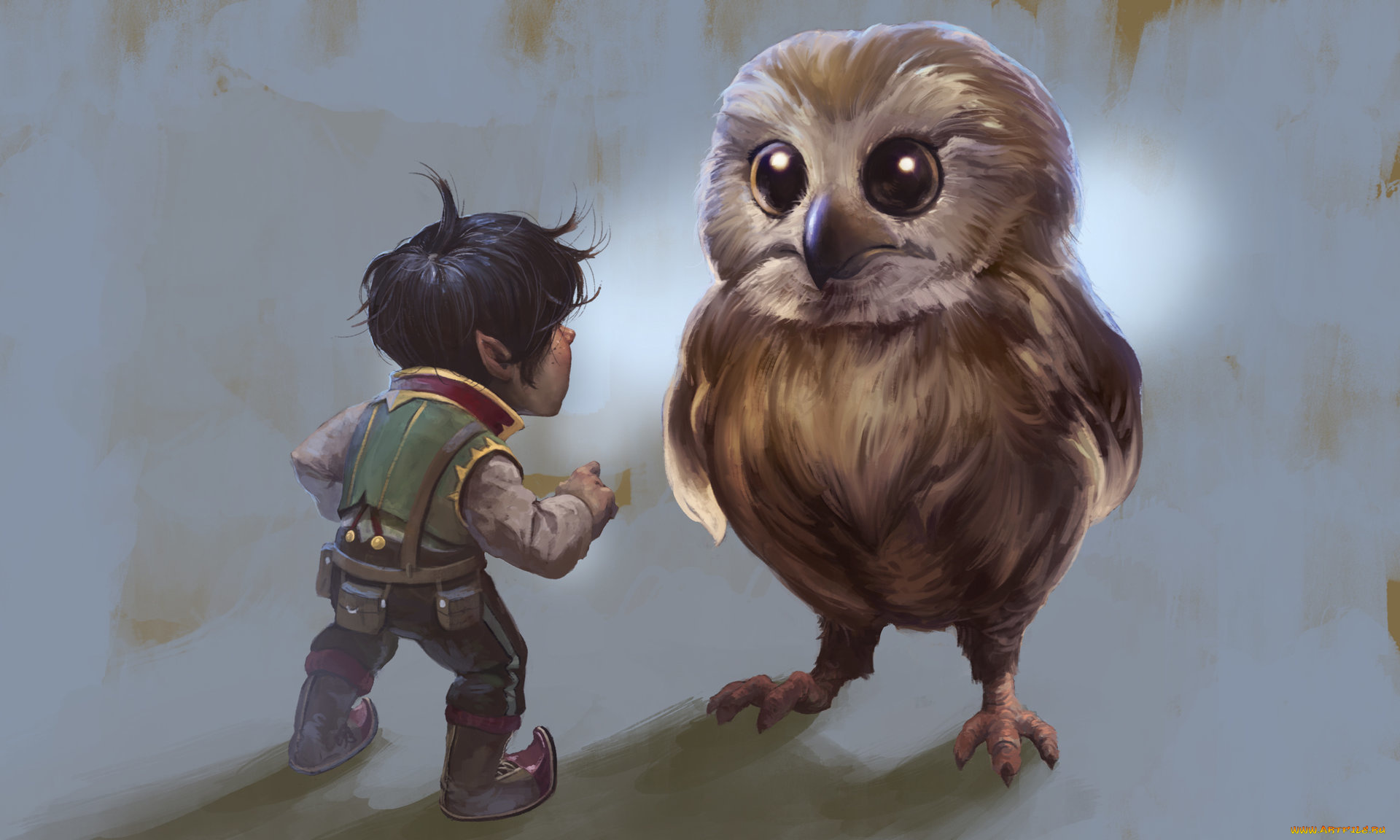 фэнтези, существа, gary, laib, fantasy, сова, арт, грамкин