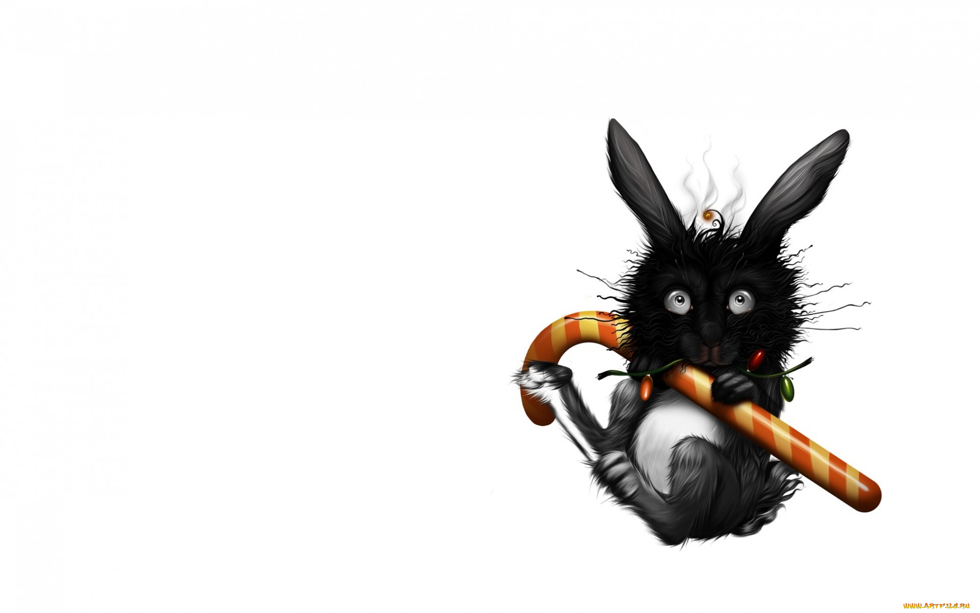 рисованное, минимализм, гирлянда, кролик