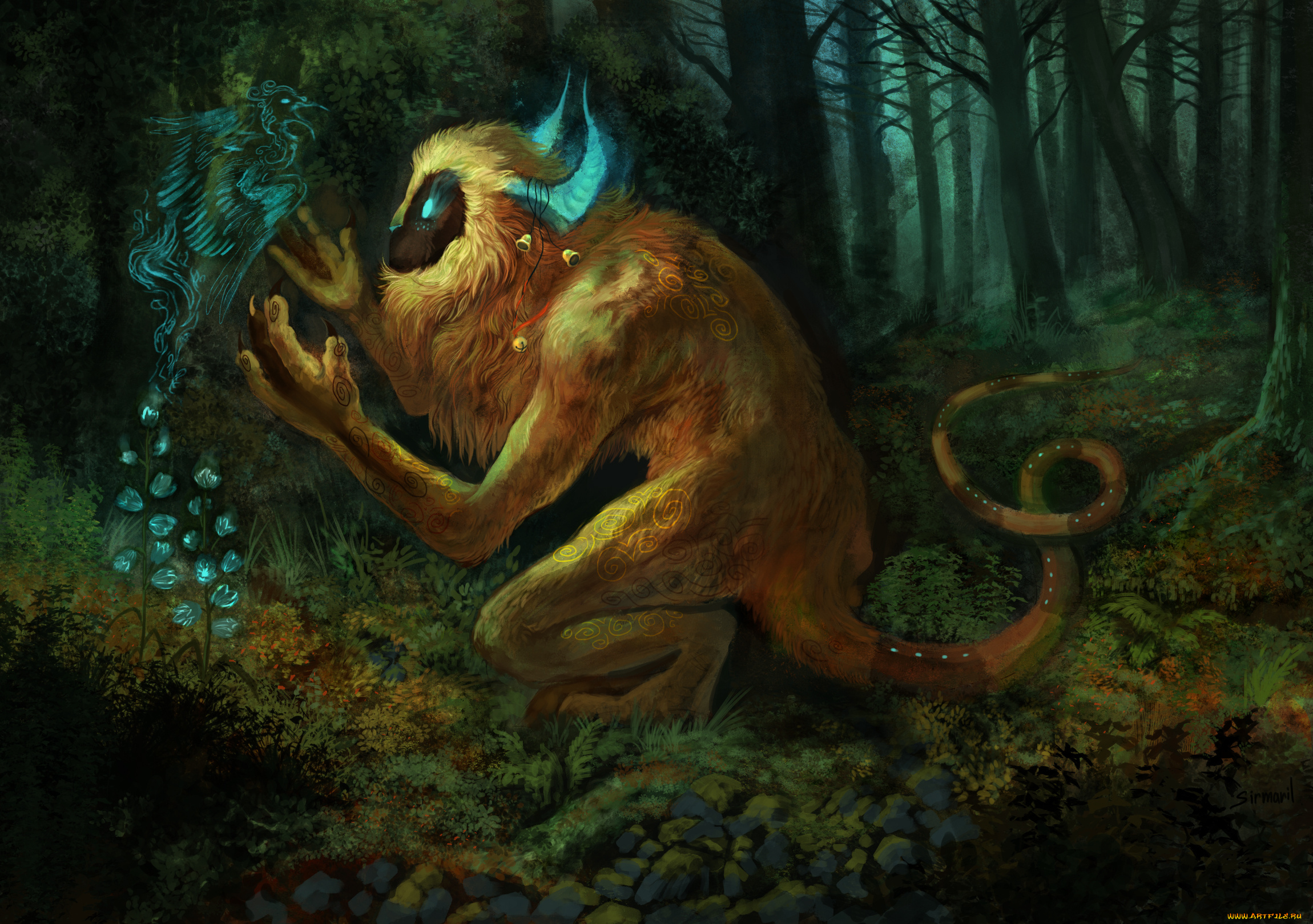 фэнтези, существа, магия, лес, существо